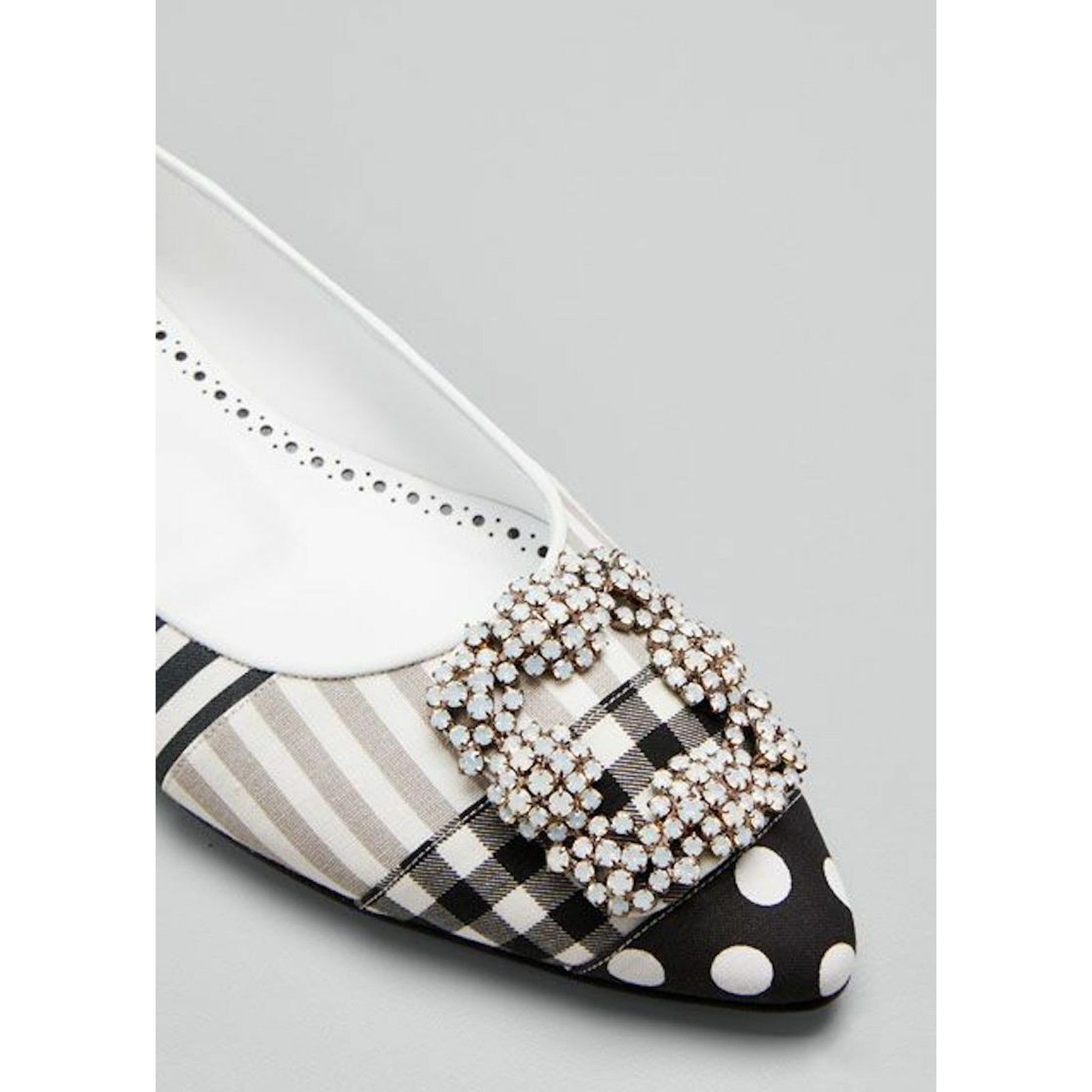 Manolo Blahnik Hangisi Flat Patches Jewel Buckle Classic Ballet 41.5 Size US 11.5 / IT 41.5 - 5 Thumbnail