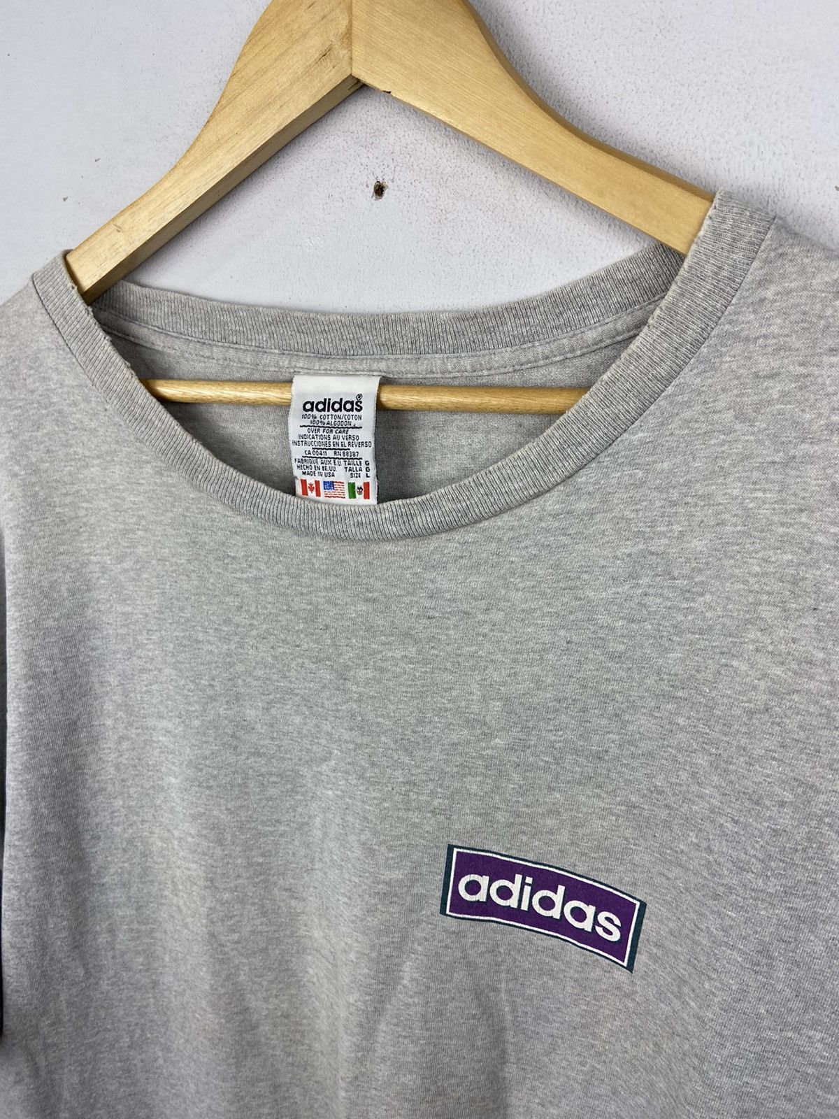 Adidas × Other × Vintage Vintage Adidas Stripe Tee Very Rare Size US L / EU 52-54 / 3 - 6 Thumbnail