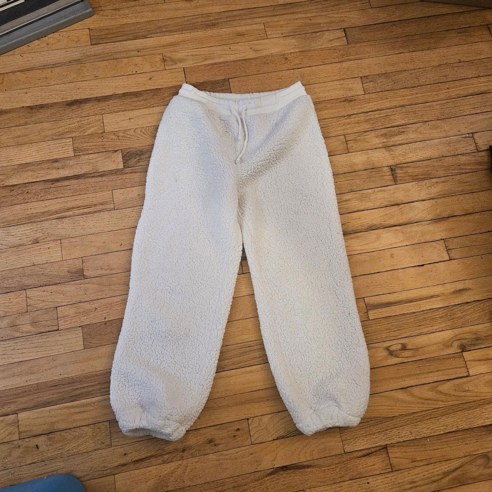 Free People Love Tree Womens Sherpa Jogger Pants - White Size M Size 28" / US 6 / IT 42 - 1 Thumbnail