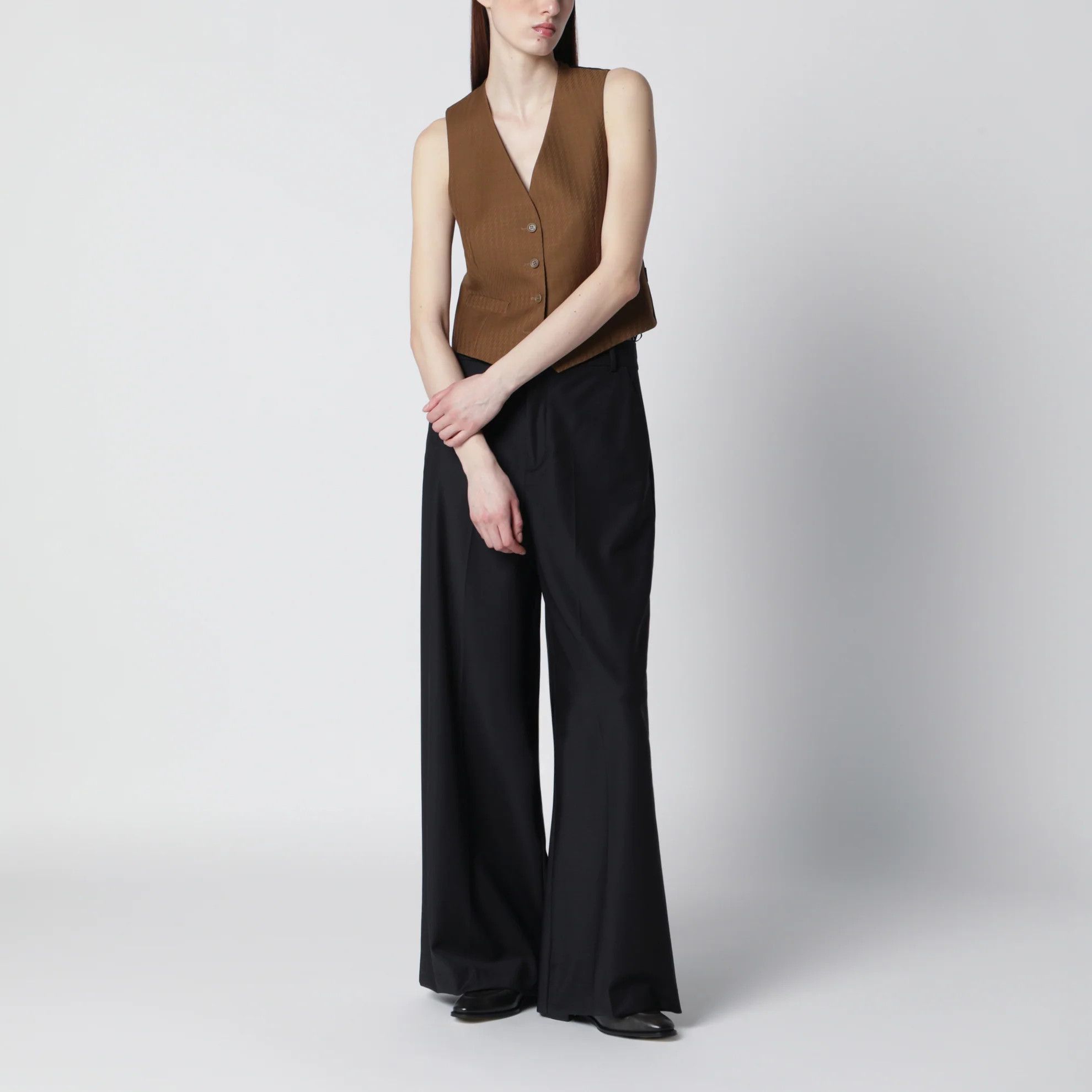 Burberry o1d2blof0426 Wool And Mohair Vest in Brown Size XS / US 0-2 / IT 36-38 - 2 Thumbnail