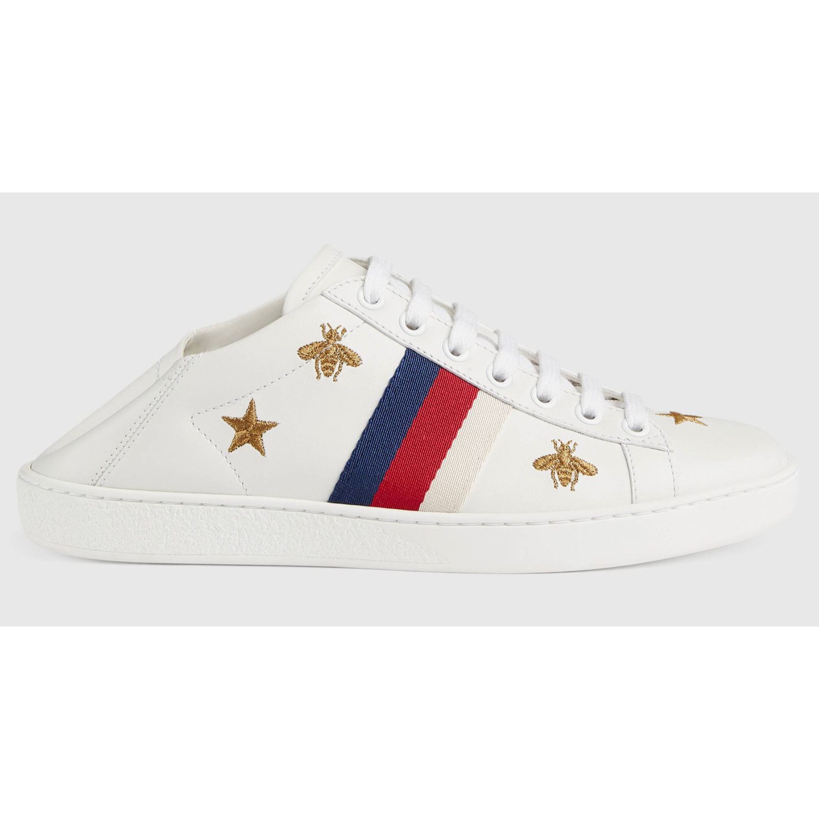 Gucci Gucci White Star Bee Gold Flat Low Top Lace Up Tie Sneaker Size US 12 / IT 42 - 3 Thumbnail
