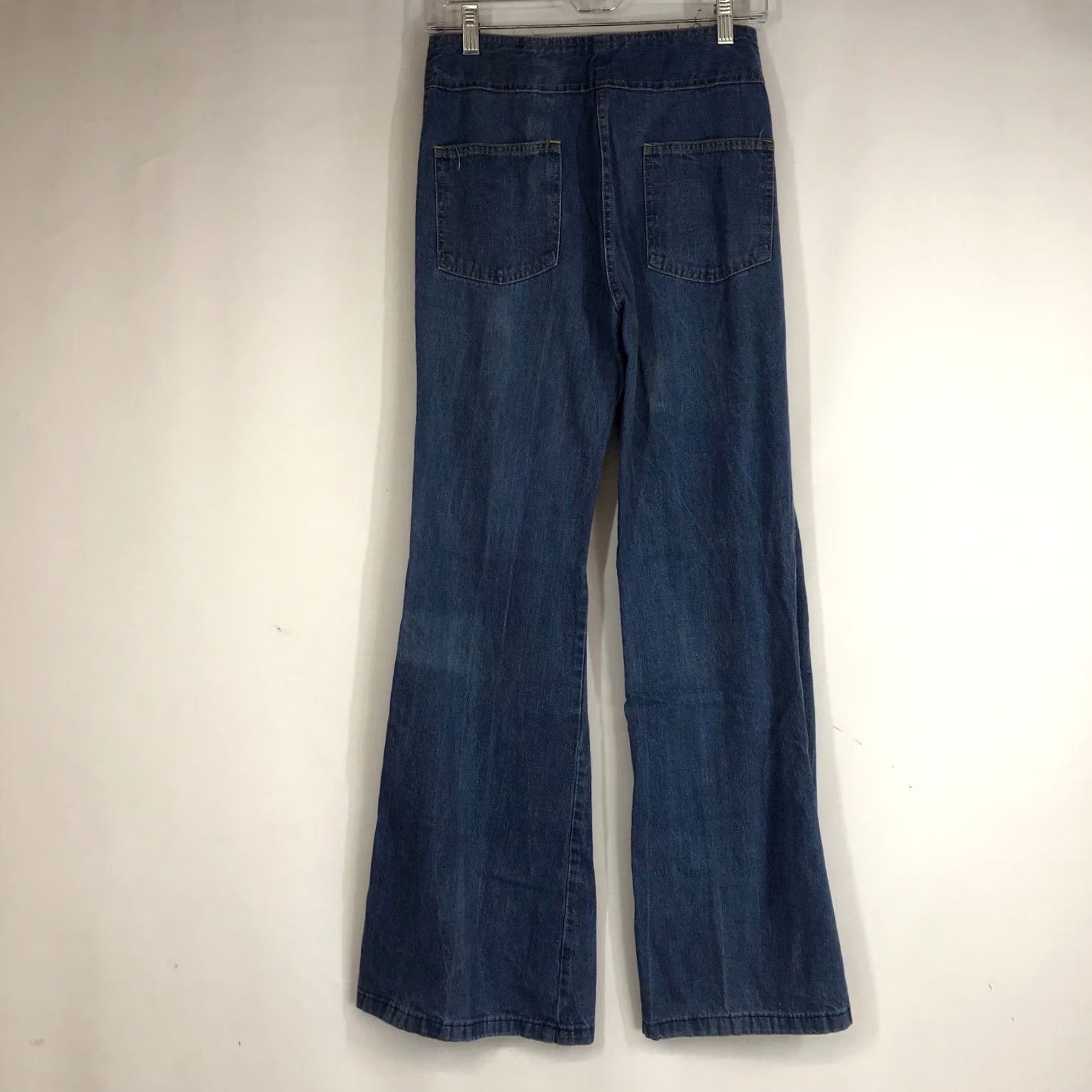 Bell VTG Rappers Bell Bottom Jeans 30x32 Mid Wash Zipper Front Flare Leg Womens Denim Pants Decade Retro 5-Pocket Size 30" / US 8 / IT 44 - 4 Thumbnail