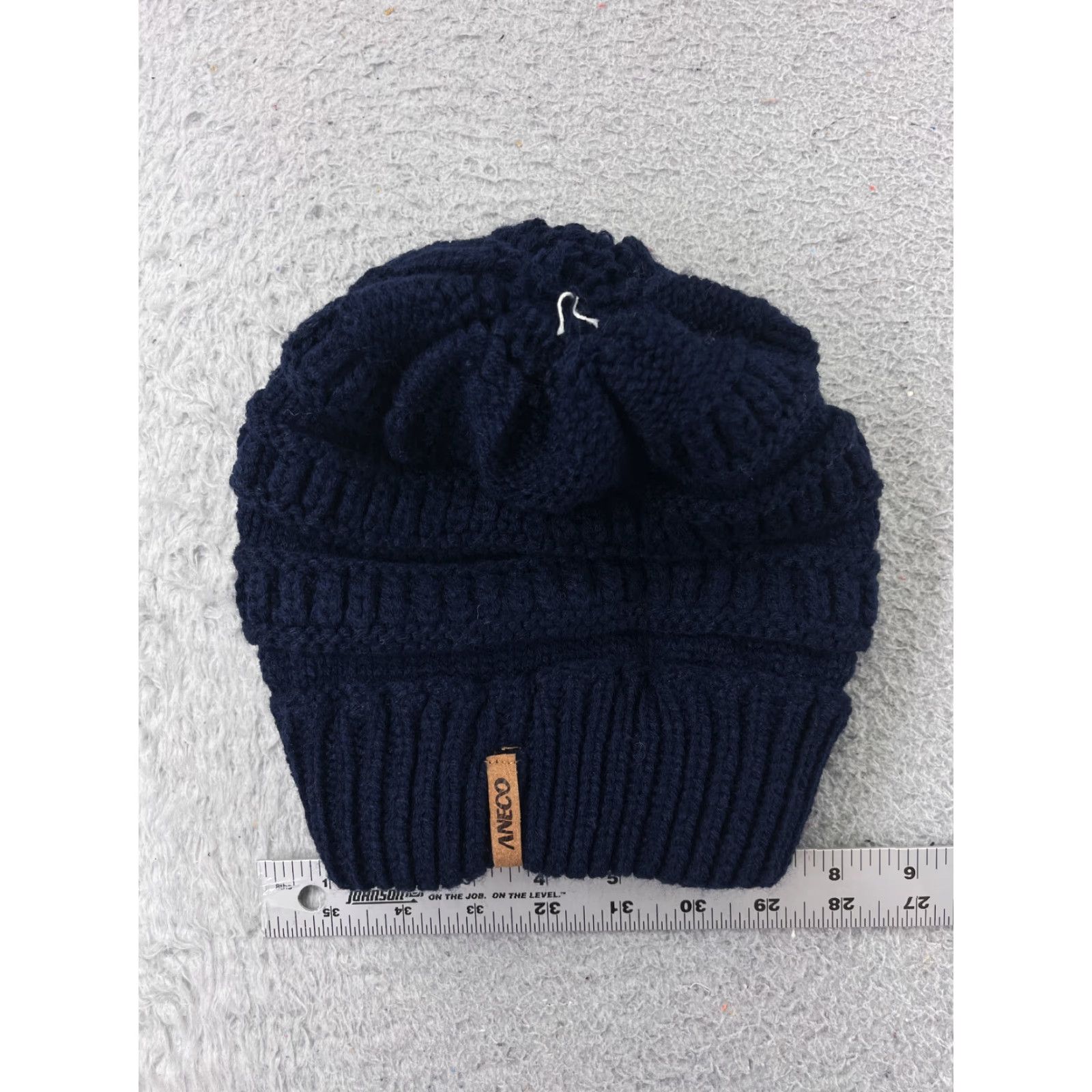 Vintage Aneco Beanie Adult One Size Blue Knit Acrylic Winter Hats Ski Outdoor Pom Beanie Womens/A mens Size ONE SIZE - 6 Thumbnail