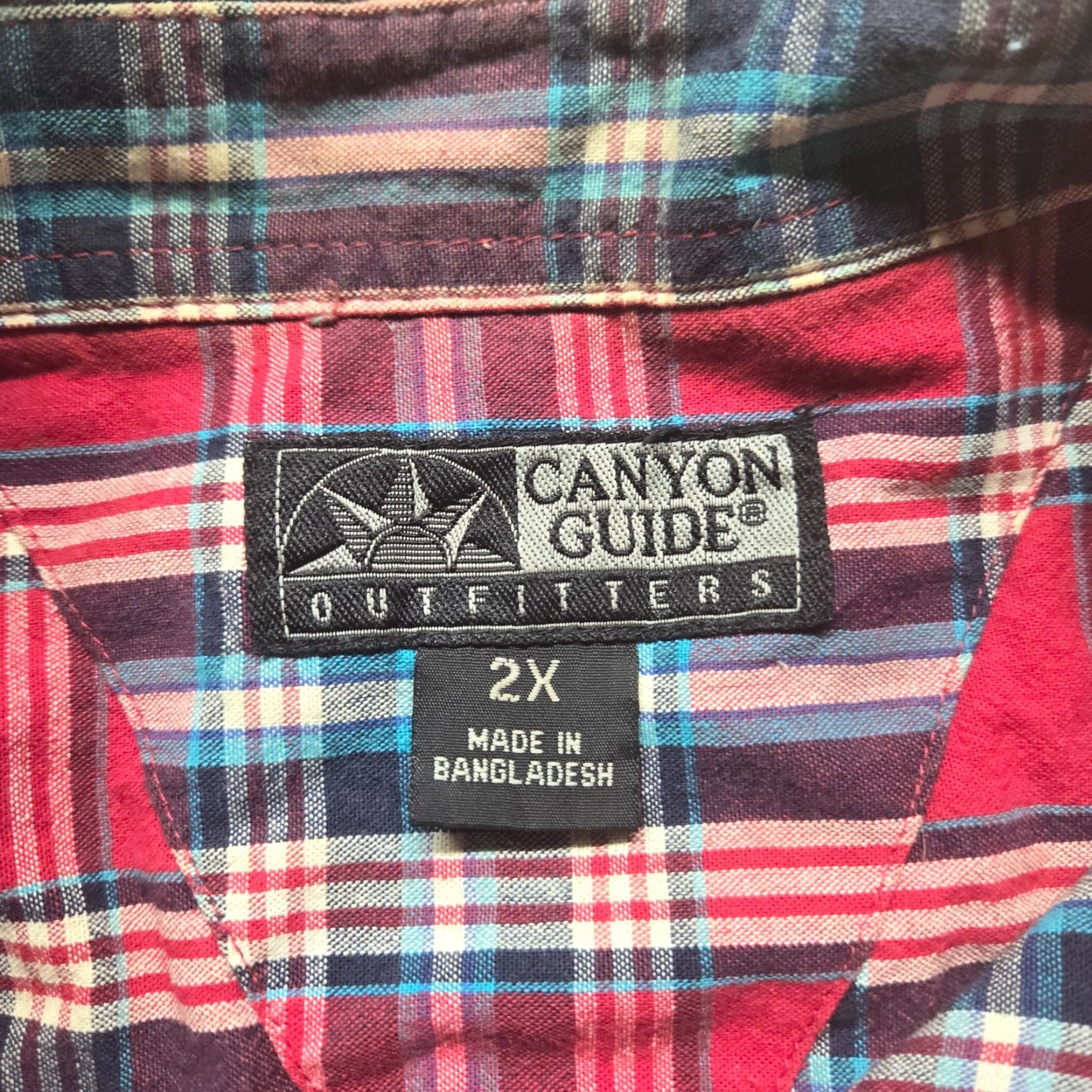 Vintage Canyon Guide Shirt Red Plaid Long Sleeve Button Up Adult Men's 2X Big & Tall Men Button-Up Western All Seasons 2X Size US XXL / EU 58 / 5 - 3 Thumbnail