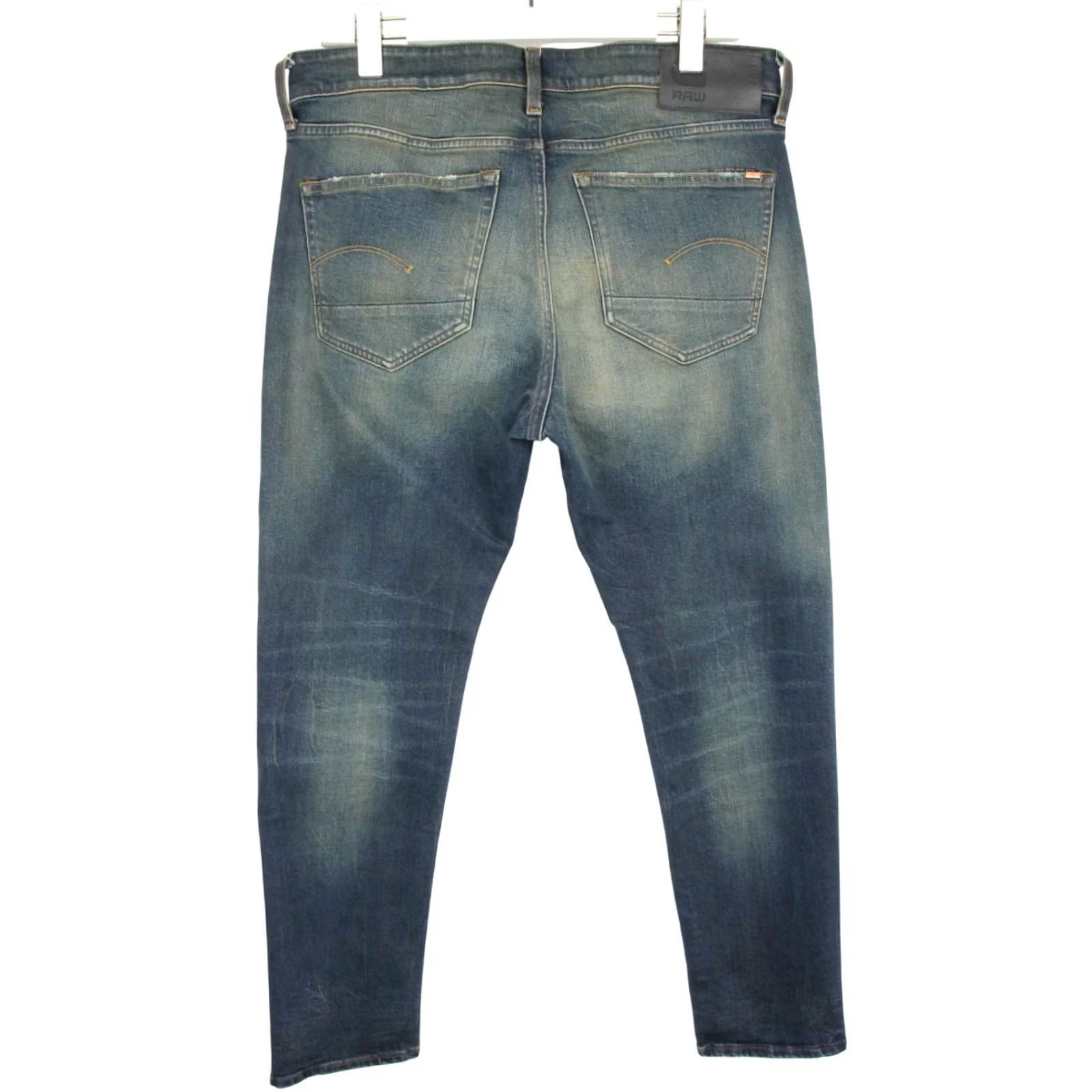G-Star G-STAR 3301 Slim Jeans Men's W34/L32 Button Fly Whiskers Faded Denim Blue Size US 34 / EU 50 - 2 Thumbnail