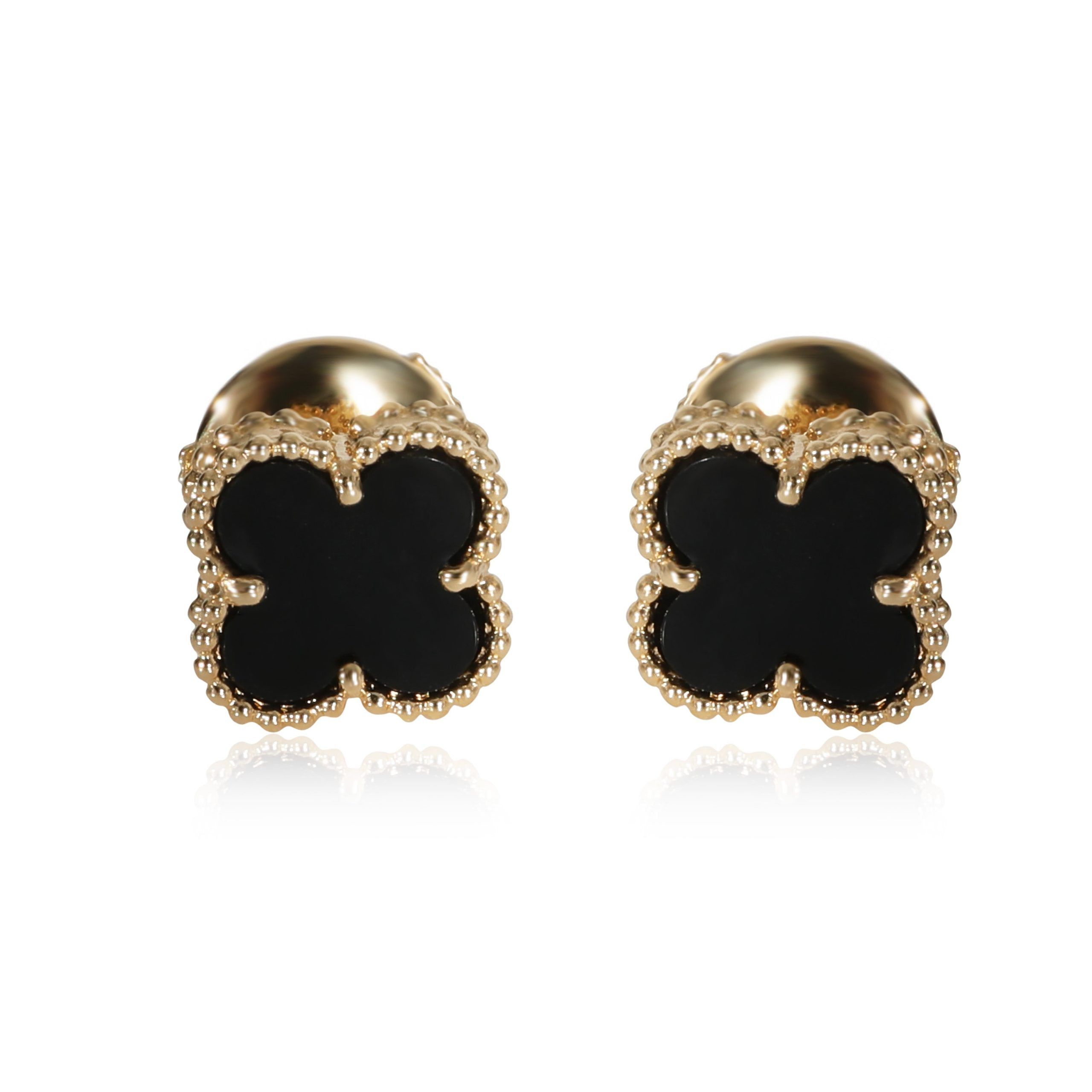 Van Cleef & Arpels Van Cleef & Arpels Alhambra Onyx Earrings in 18k Yellow Gold Size ONE SIZE - 1 Thumbnail