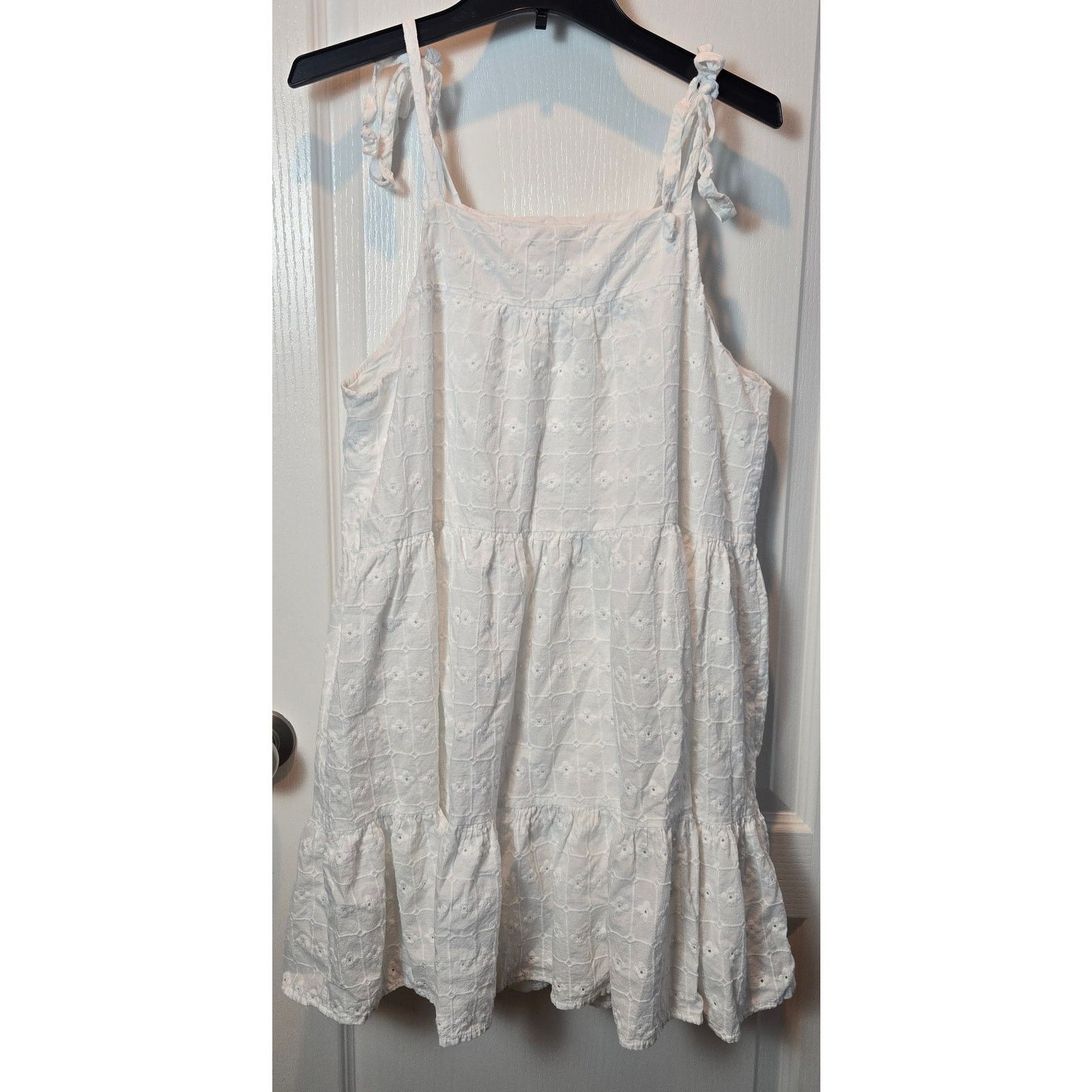 Other Francesca's Miami eyelet tiered ruffle dress XL tie straps Size XL / US 12-14 / IT 48-50 - 2 Thumbnail