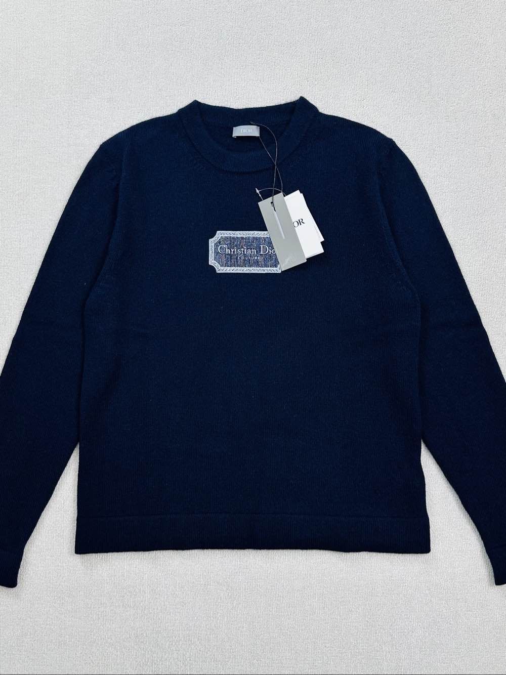 Dior Dior Logo Embroidery Cashmere Sweater Size M Size US M / EU 48-50 / 2 - 1 Thumbnail