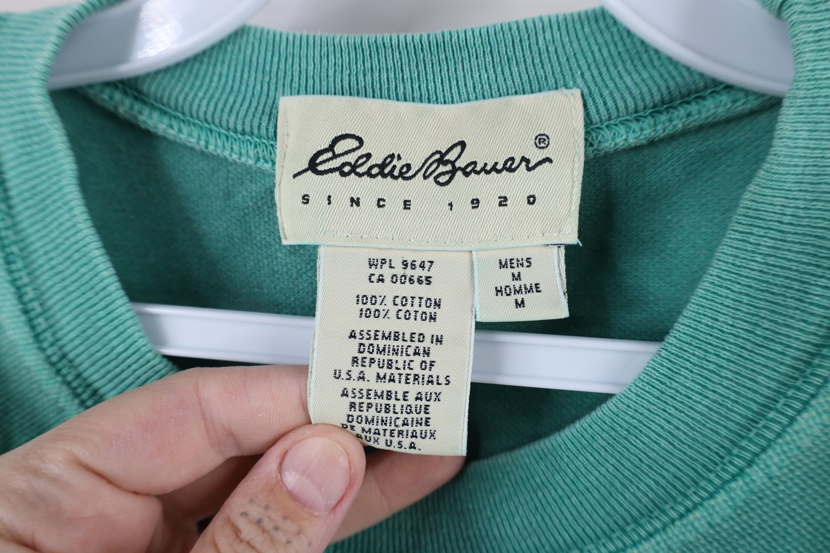 Eddie Bauer × Vintage Vintage 90s Eddie Bauer Blank Baggy Fit Pocket T-Shirt Teal Size US M / EU 48-50 / 2 - 5 Thumbnail