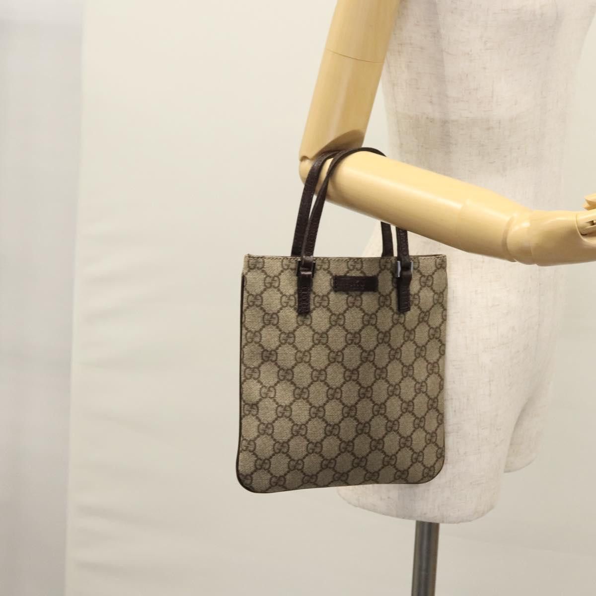 Gucci GUCCI GG Supreme Hand Bag Pvc Leather Beige Silver Size ONE SIZE - 22 Thumbnail