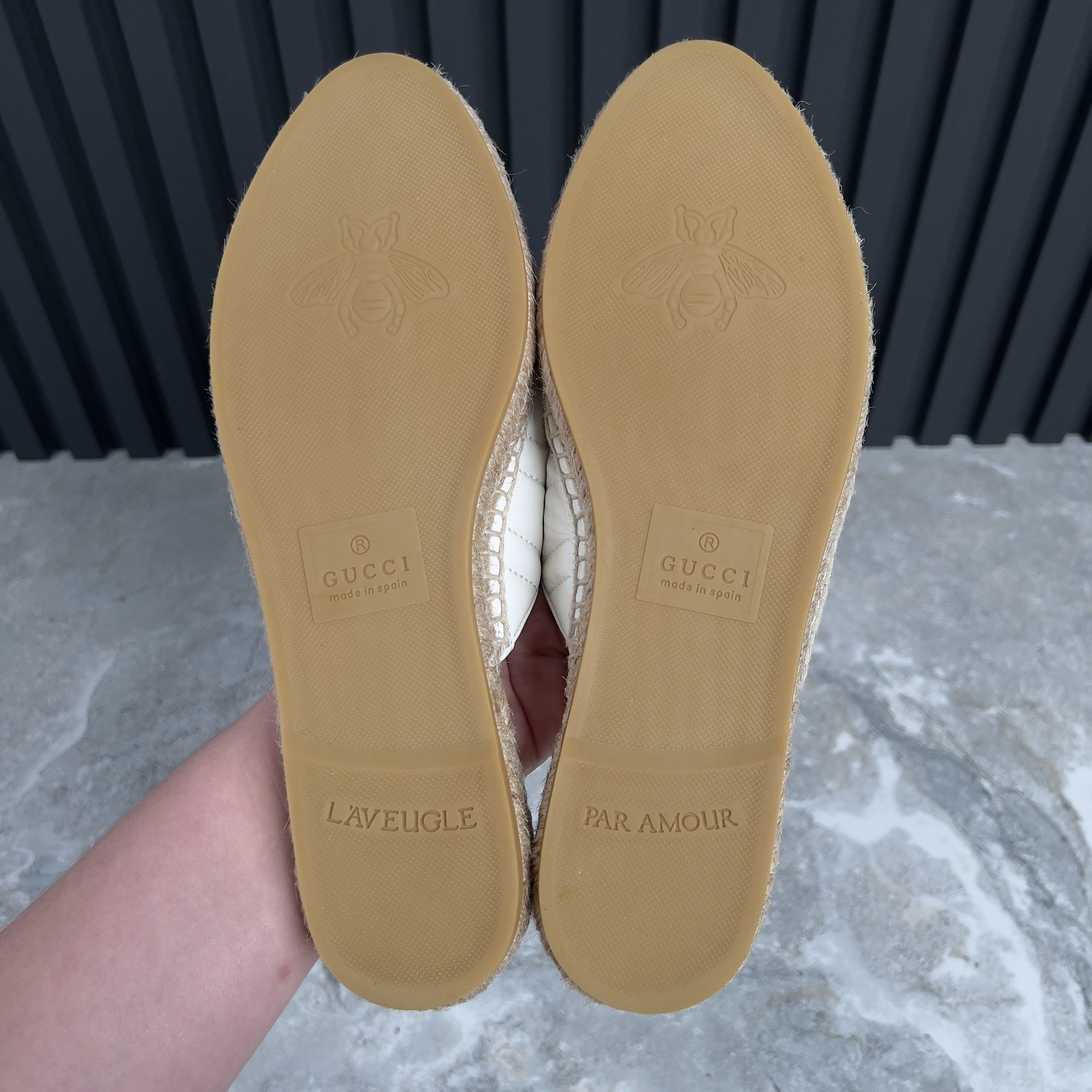 Gucci Marmont GG Platform Espadrille Mule White Leather Size US 9 / IT 39 - 9 Thumbnail
