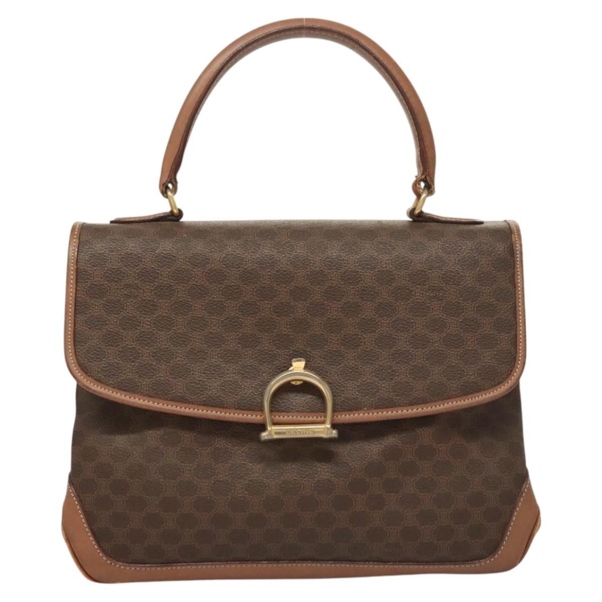 Celine CELINE Macadam Canvas Hand Bag Pvc Leather Brown Gold Size ONE SIZE - 2 Thumbnail