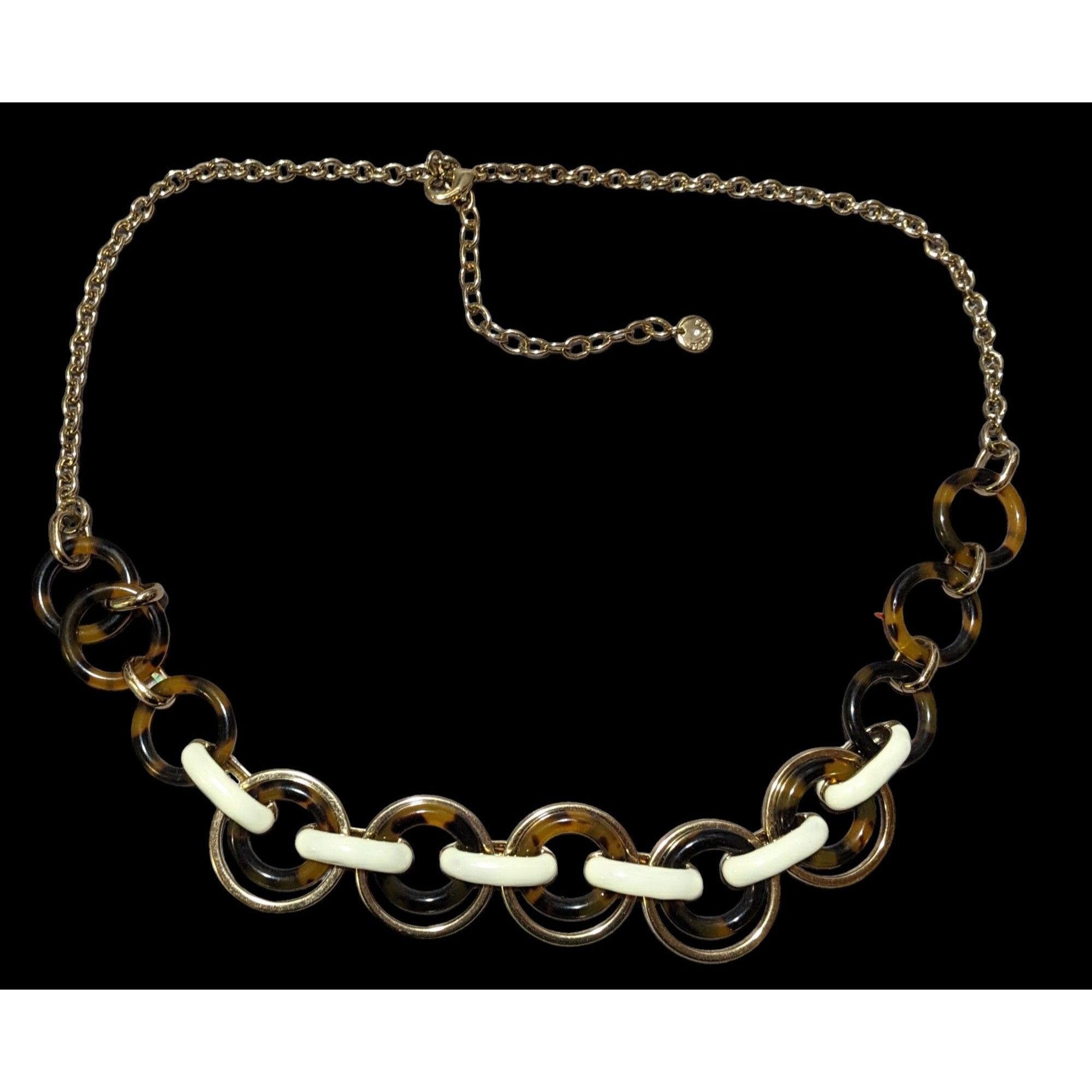 Talbots Talbots Tortoise Link White And Gold Accent Necklace Size ONE SIZE - 1 Thumbnail