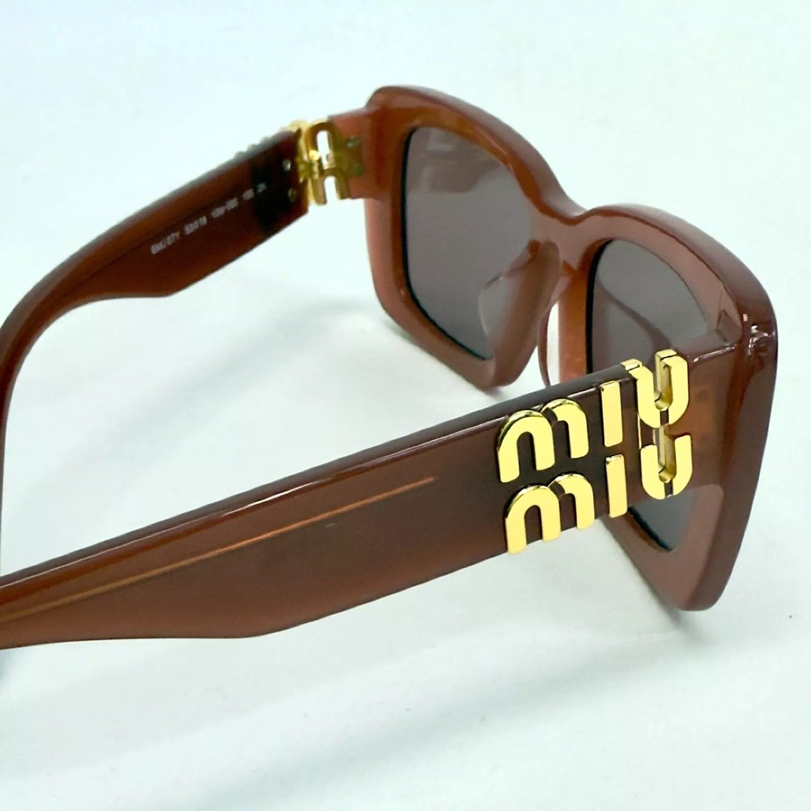 Miu Miu MIU MIU LOGO MU07YS Cognac Opal Violet Geometric Luxury 07Y Size ONE SIZE - 2 Thumbnail