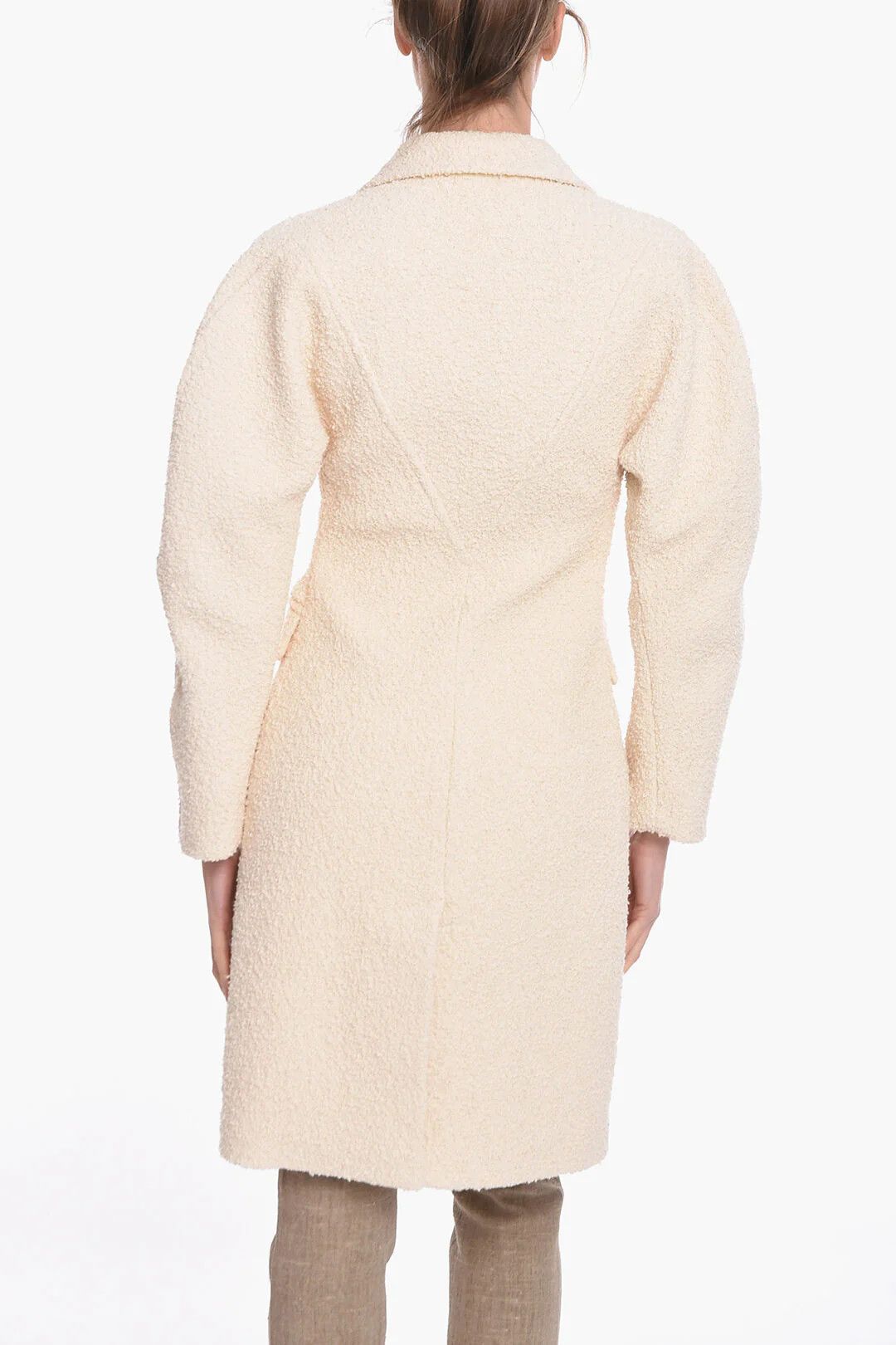 Bottega Veneta og1mm0426 Stretch Cotton Bouclé Single-Breasted Coat White Size XS / US 0-2 / IT 36-38 - 2 Thumbnail
