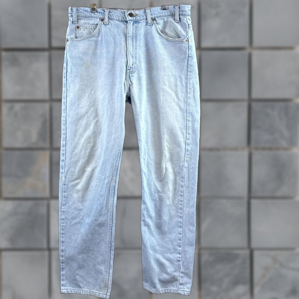 Levi's VINTAGE Levi's 505 Jeans Mens 34x30 Blue 90s Orange Tab Faded Straight 34x32 5-Pocket Denim Cotton Regular Blue Mens Jeans 90s Theme Size US 34 / EU 50 - 1 Thumbnail