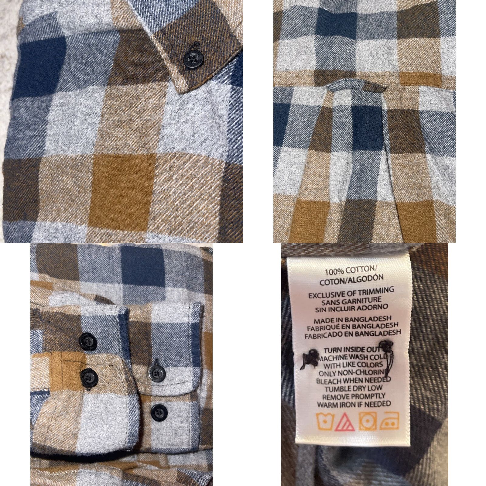 Vintage Wolverine Button-Up Shirt Men L Flannel Checkered Long Sleeve Gray Blue Tan Casual Workwear Size US L / EU 52-54 / 3 - 8 Thumbnail