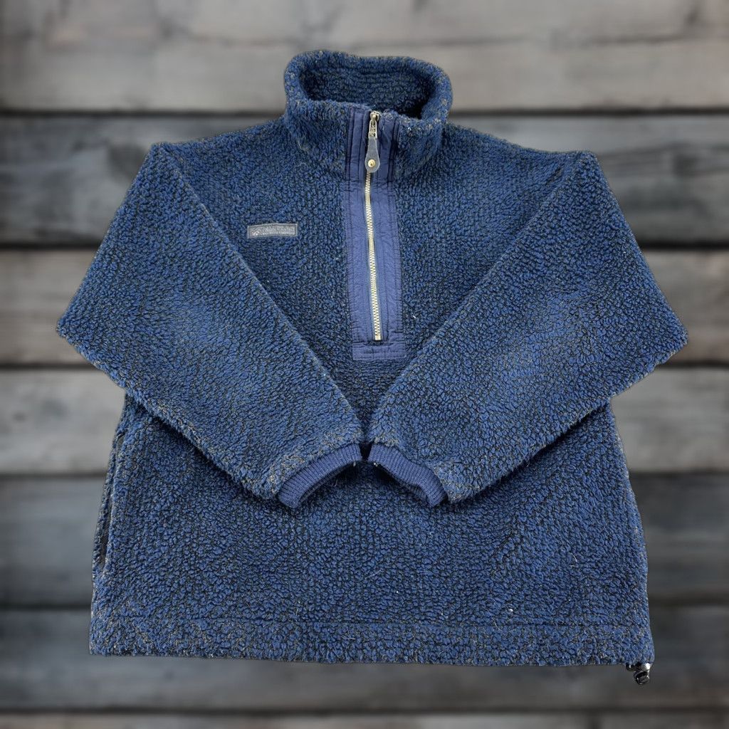 Vintage VINTAGE Columbia Sweatshirt Men M Blue 1/4 Zip Pullover Sherpa Fleece 90s Sports Outdoor Golf Hiking Walking Mock Neck Zip Logo Size US M / EU 48-50 / 2 - 1 Thumbnail