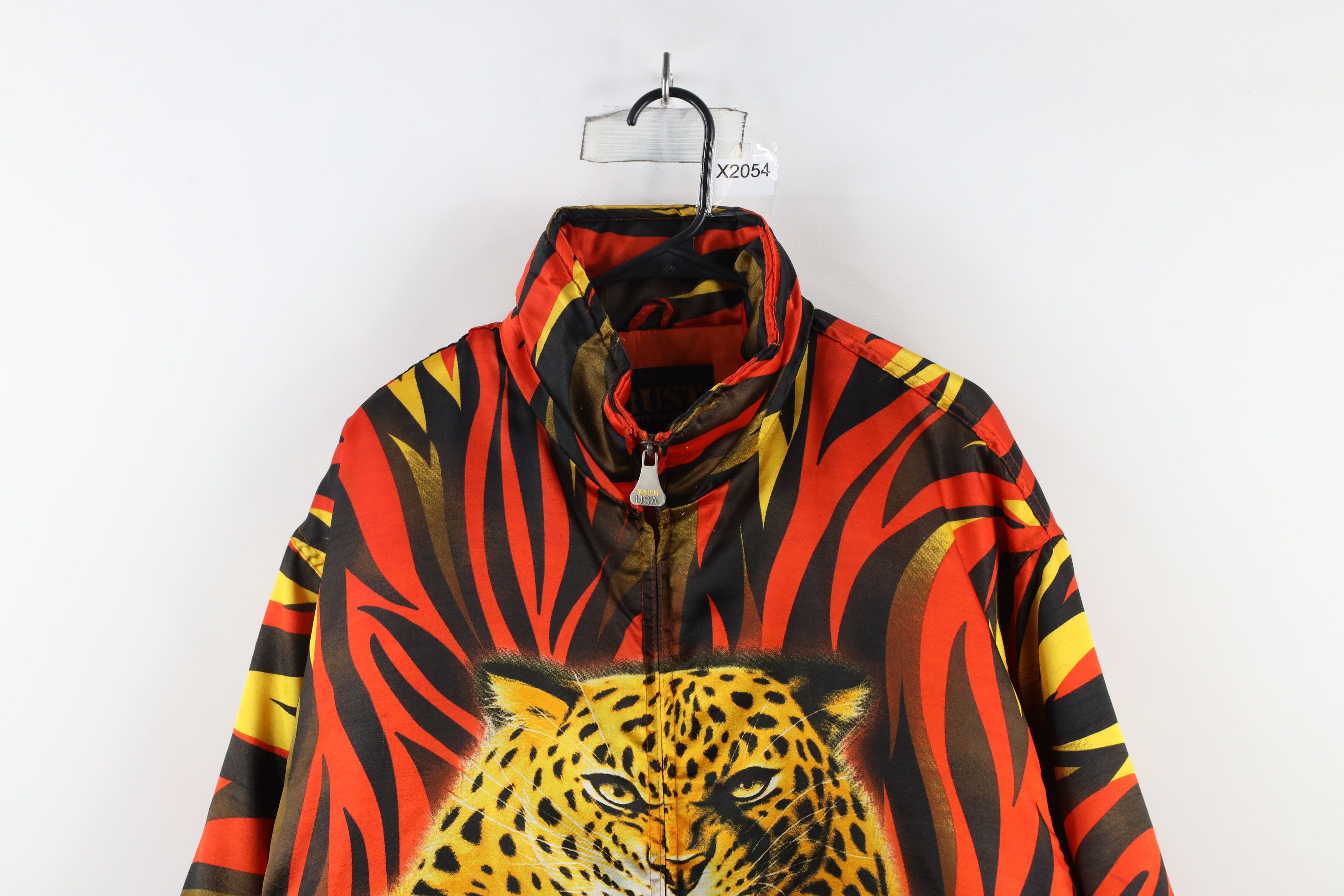 Vintage 90s Streetwear All Over Print Full Zip Puffer Jacket