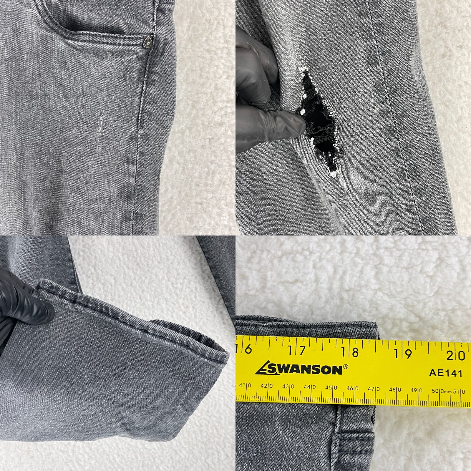 Vintage KUT from the Kloth Catherine Boyfriend Fit Jeans Womens Mid-Rise Size 14 Gray Size 36" / US 14 / IT 50 - 8 Thumbnail
