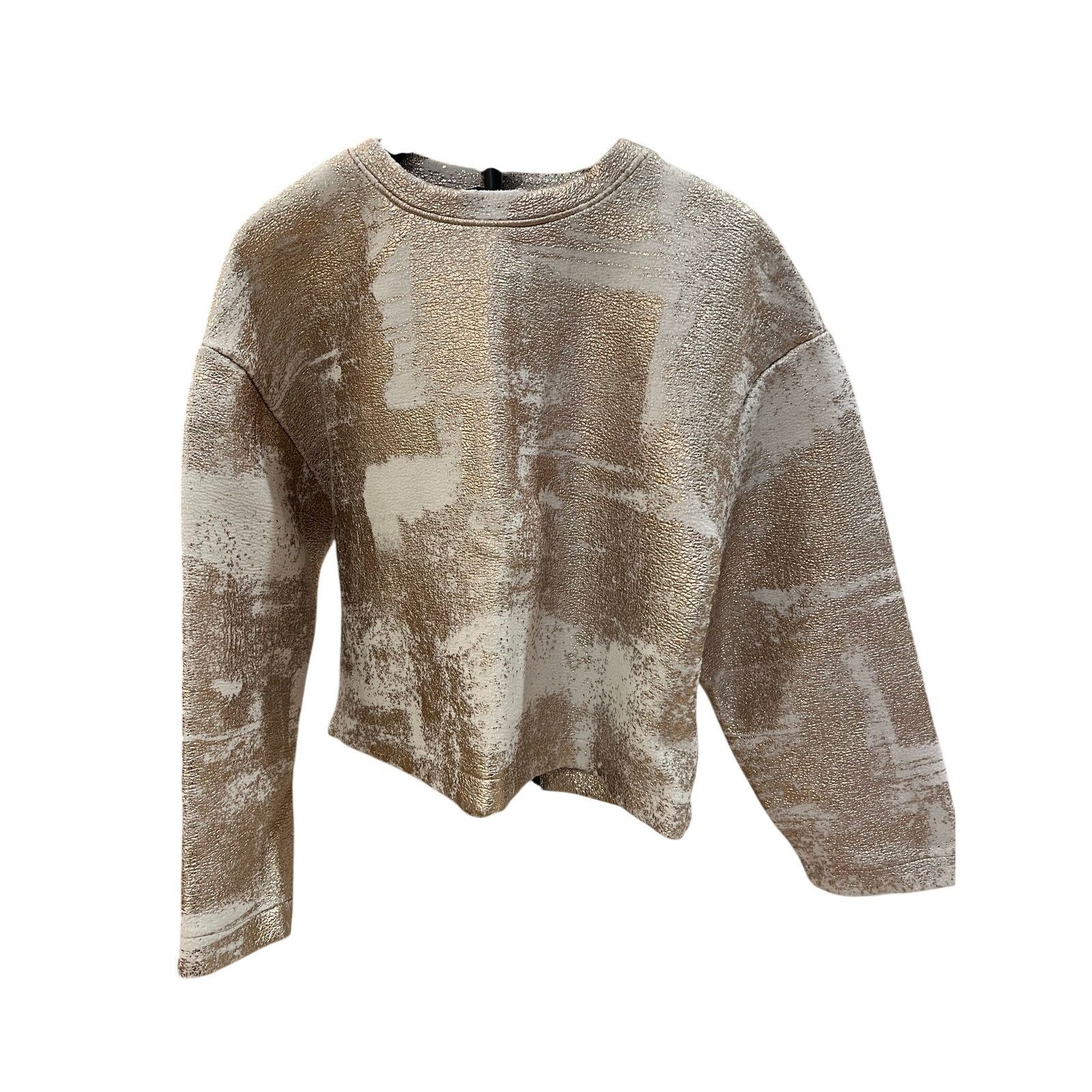 Zara Zara Gold Foiled Oversized Sweatshirt (Sz S) Size S / US 4 / IT 40 - 1 Thumbnail