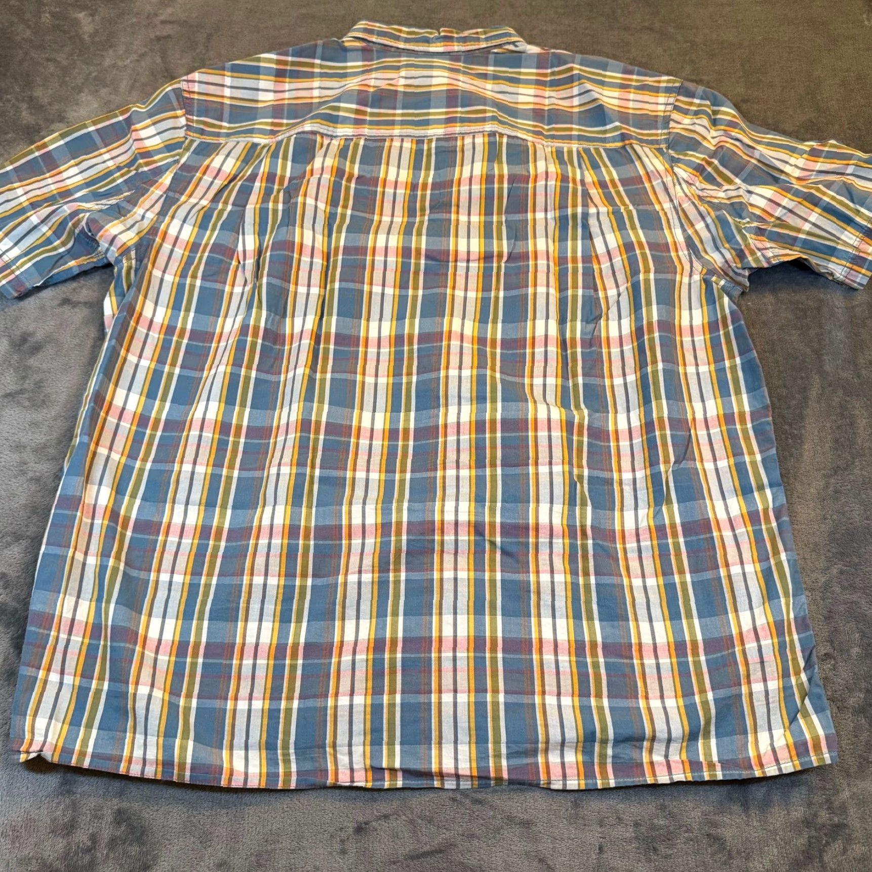 Duluth Trading Company Duluth Trading Co Plaid Button-Down Shirt Mens Large Blue Short Sleeve Cotton Shirt Size US L / EU 52-54 / 3 - 7 Thumbnail
