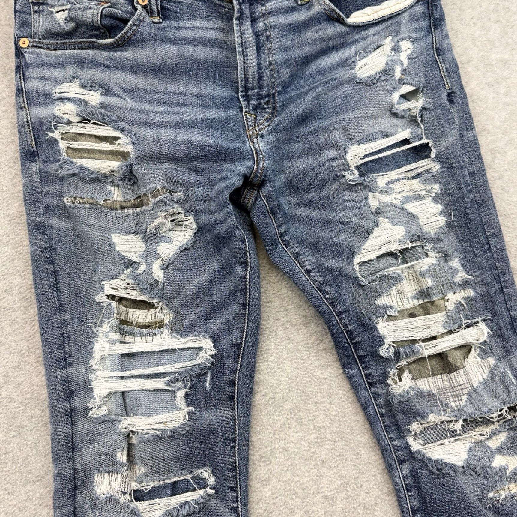 American Eagle Outfitters American Eagle Outfitters Jeans Athletic Skinny 34x34 Denim Blue Distressed AirFlex Modern Camouflage Mens Jeans Shirt? Size US 34 / EU 50 - 5 Thumbnail