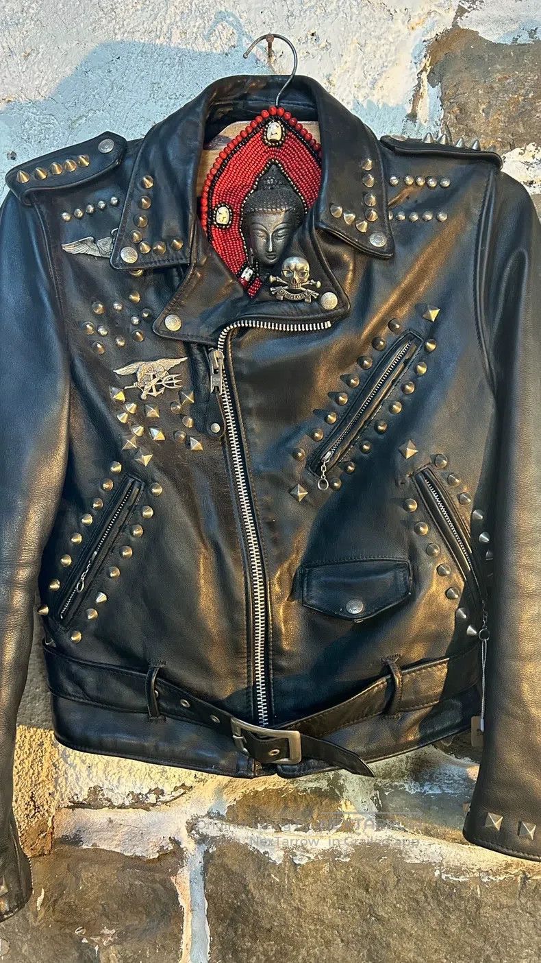 Schott Schott Vintage cable-stayed motorcycle leather jacket Size US M / EU 48-50 / 2 - 4 Thumbnail