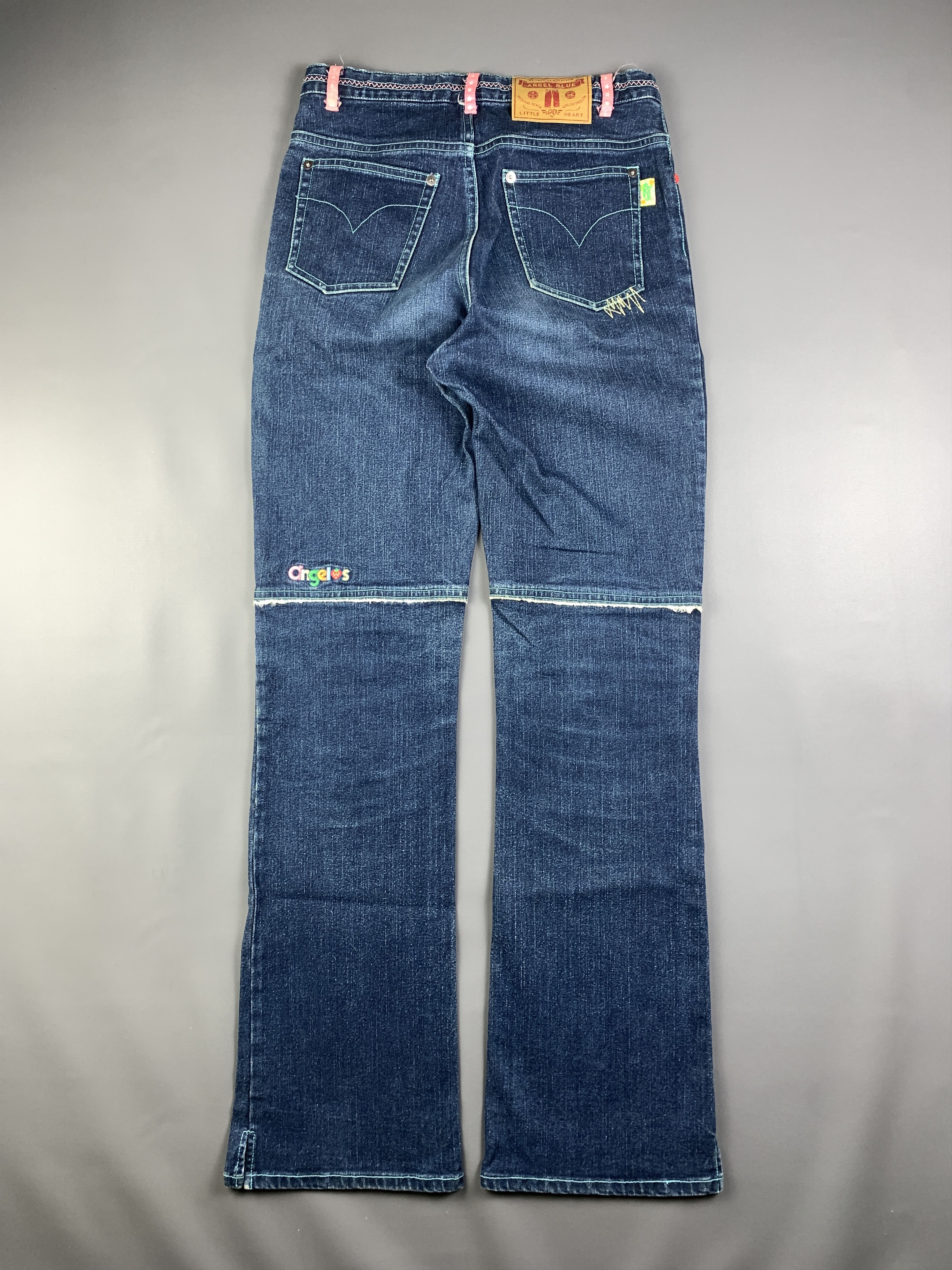 Angel Blue Angel Blue Indigo Cute Patches Bootcut Jeans (28) Size 28" / US 6 / IT 42 - 4 Thumbnail