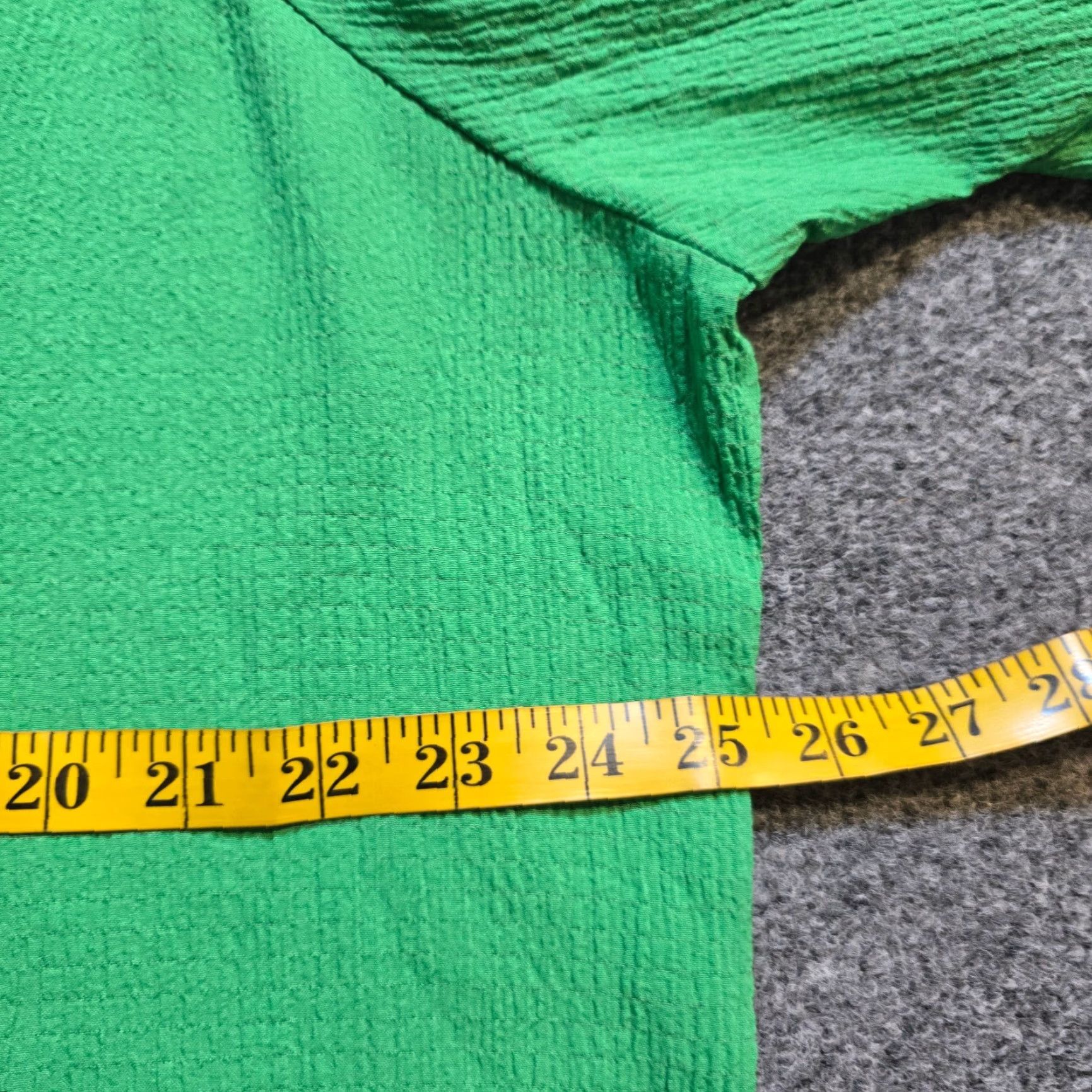 Vintage Belle Kim Gravel Top Womens 1X Green Texture V Neck Long Sleeve Blouse Casual Career Shirt Size XL / US 12-14 / IT 48-50 - 5 Thumbnail