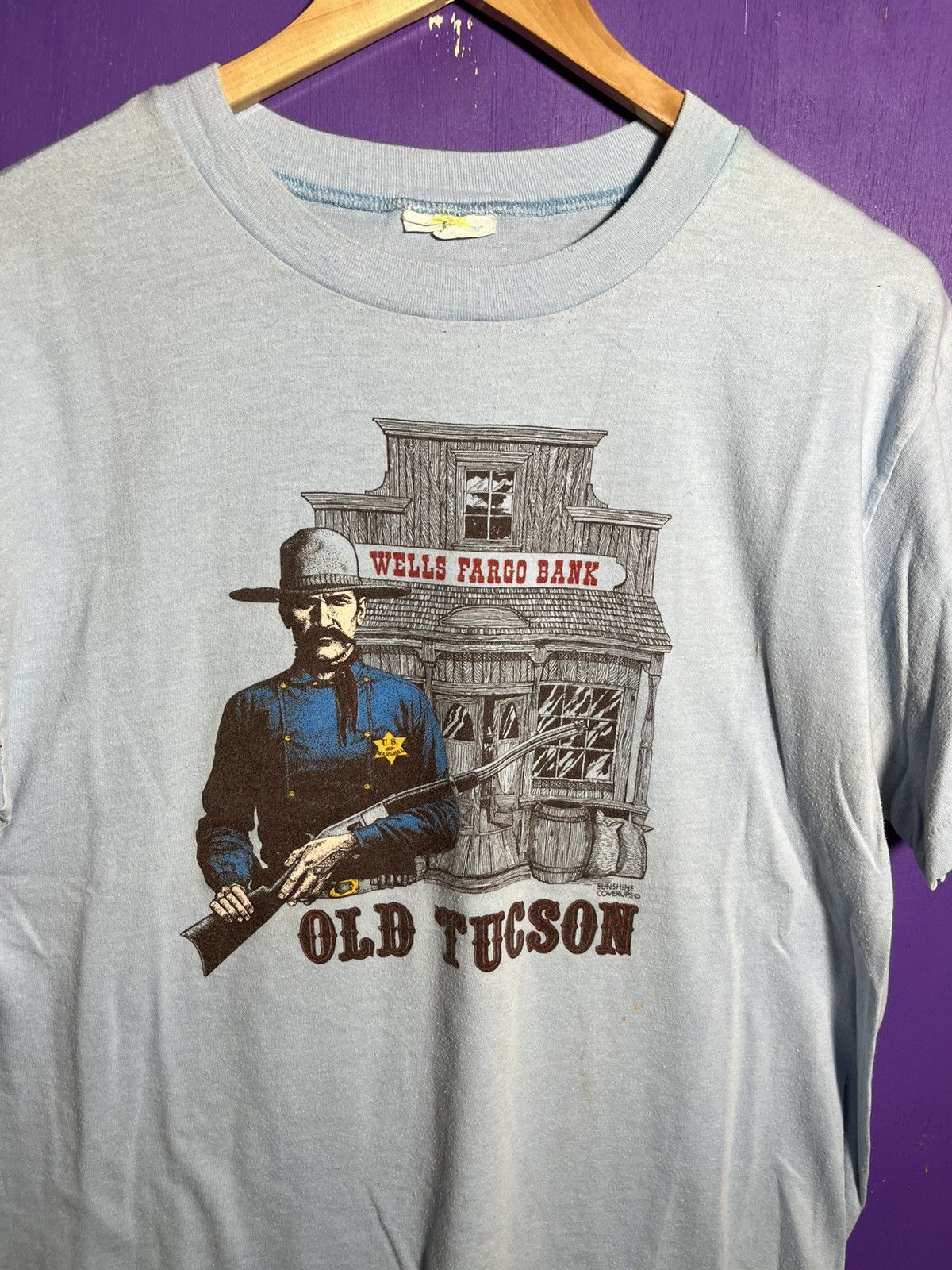 Vintage Vintage 80s Wells Fargo old Tucson t-shirt Size US L / EU 52-54 / 3 - 3 Thumbnail