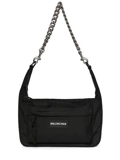 image of $2.8K Value Balenciaga Raver Nylon Medium Bag in Black, Men's