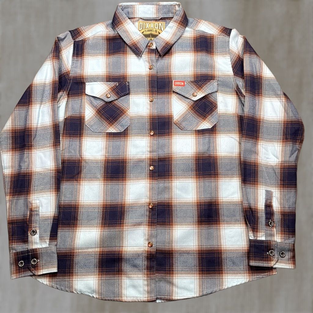 Vintage Dixxon Shirt Women’s Large Blue Plaid Flannel Snap Front Long Sleeve The Riveted Womens L Blue Plaid Flannel Shirt Size L / US 10 / IT 46 - 1 Thumbnail