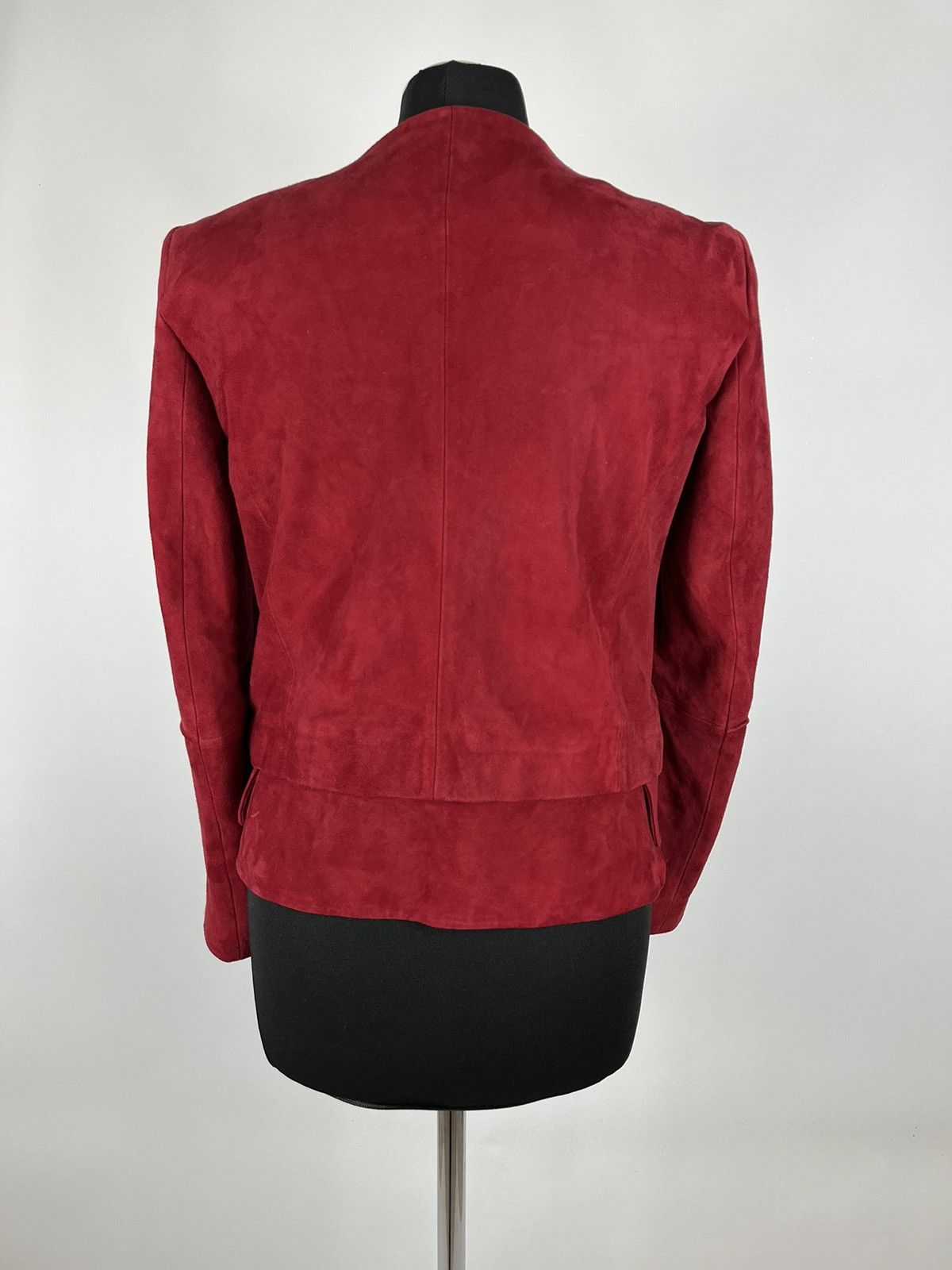Designer × Sandro Womens leather jacket Sandro Paris Size 3 Color Red (0328) Size M / US 6-8 / IT 42-44 - 3 Thumbnail