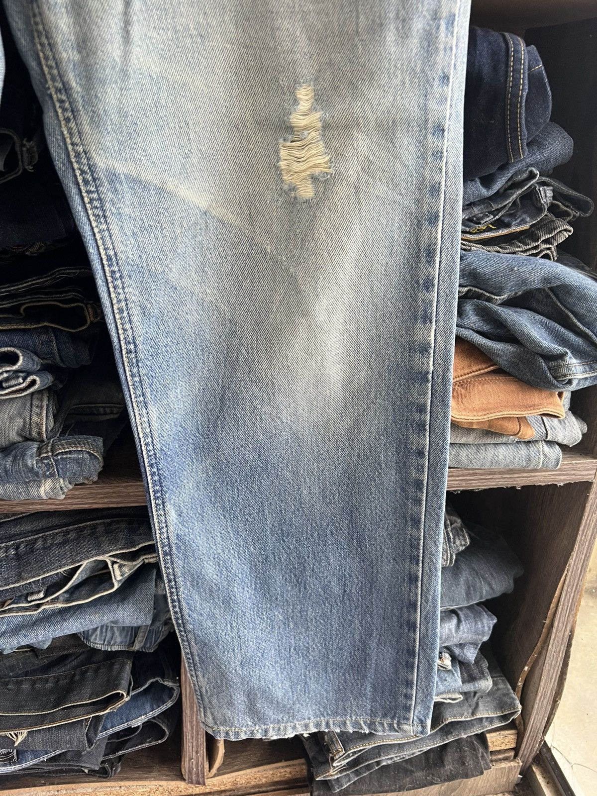 Lee 🔥Vintage Lee Distressed Denim Size US 33 - 5 Thumbnail