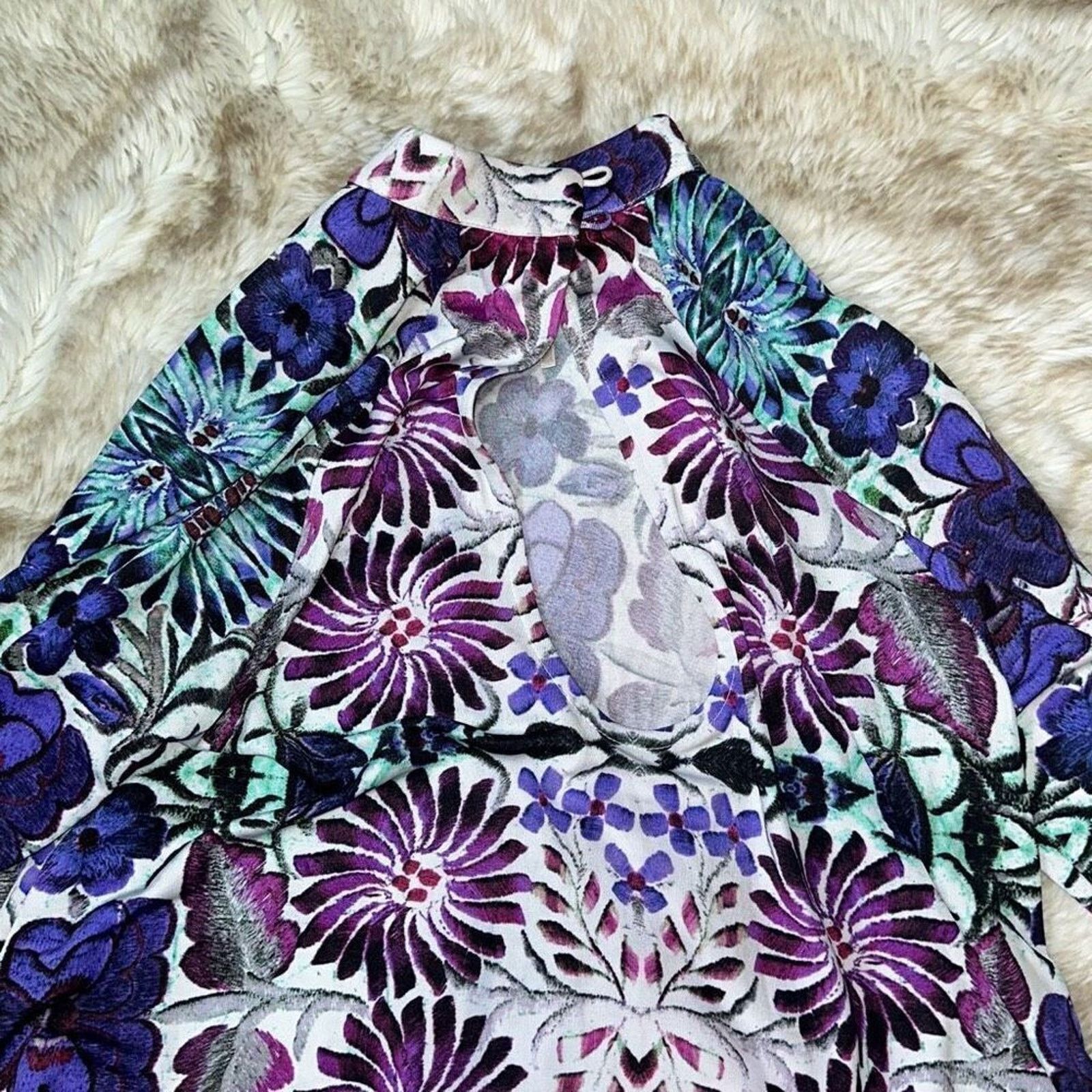 Free People Free People Floral High Neck Turtleneck Mini Dress | Sz XS Size XS / US 0-2 / IT 36-38 - 8 Thumbnail