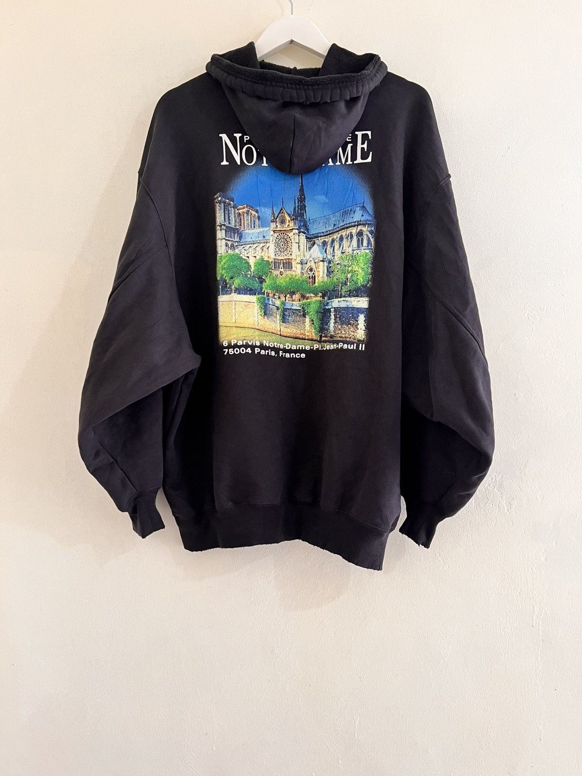 Balenciaga Notre Dame Distressed Hoodie Size US XS / EU 42 / 0 - 3 Thumbnail