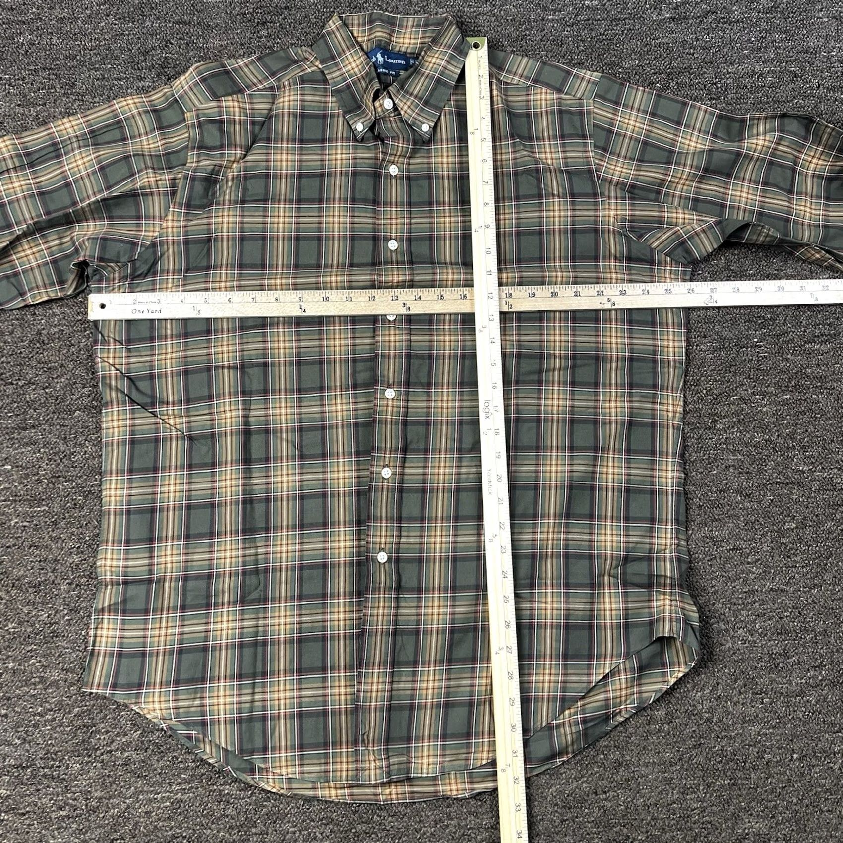 Ralph Lauren Ralph Lauren Button Down Shirt Mens Large Green Plaid Pony Classic Fit Cotton Size US L / EU 52-54 / 3 - 6 Thumbnail