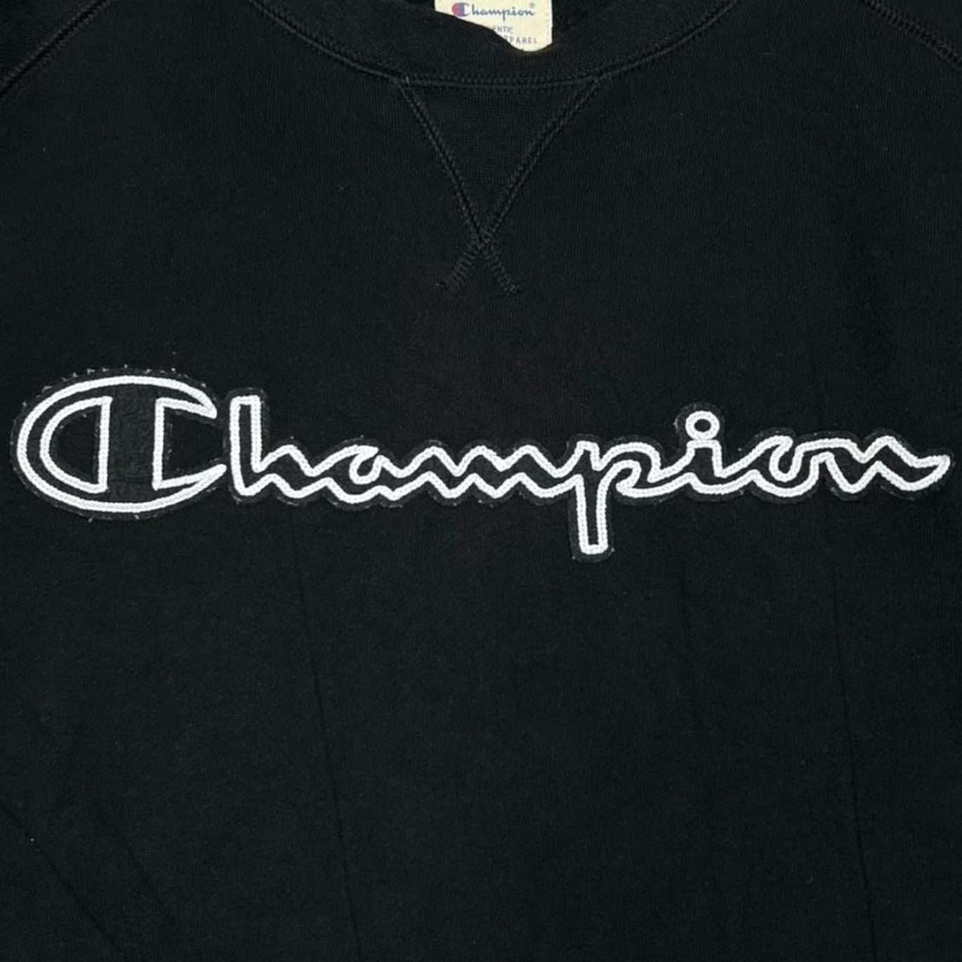 Champion Champion Sweatshirt Large Black Embroidered Big Logo Spellout Men’s Pullover Cotton Blend Regular Size L Size US L / EU 52-54 / 3 - 5 Thumbnail