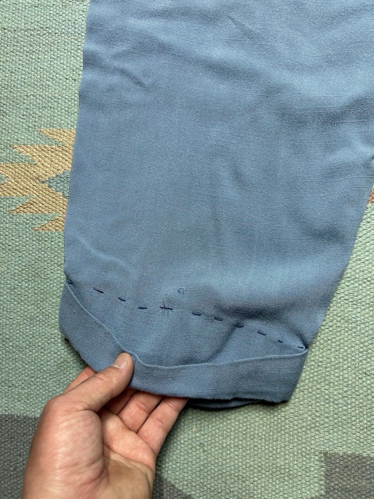 Vintage Vtg 40s rayon slacks pleated pants drop loop Hollywood 36x27 Size US 36 / EU 52 - 9 Thumbnail