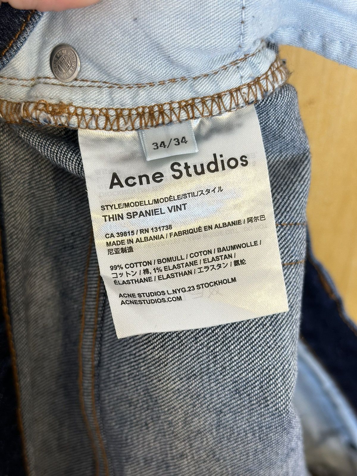 Acne Studios Dirty Wash “Thin” Spaniel Vint Denim Size US 32 / EU 48 - 5 Thumbnail