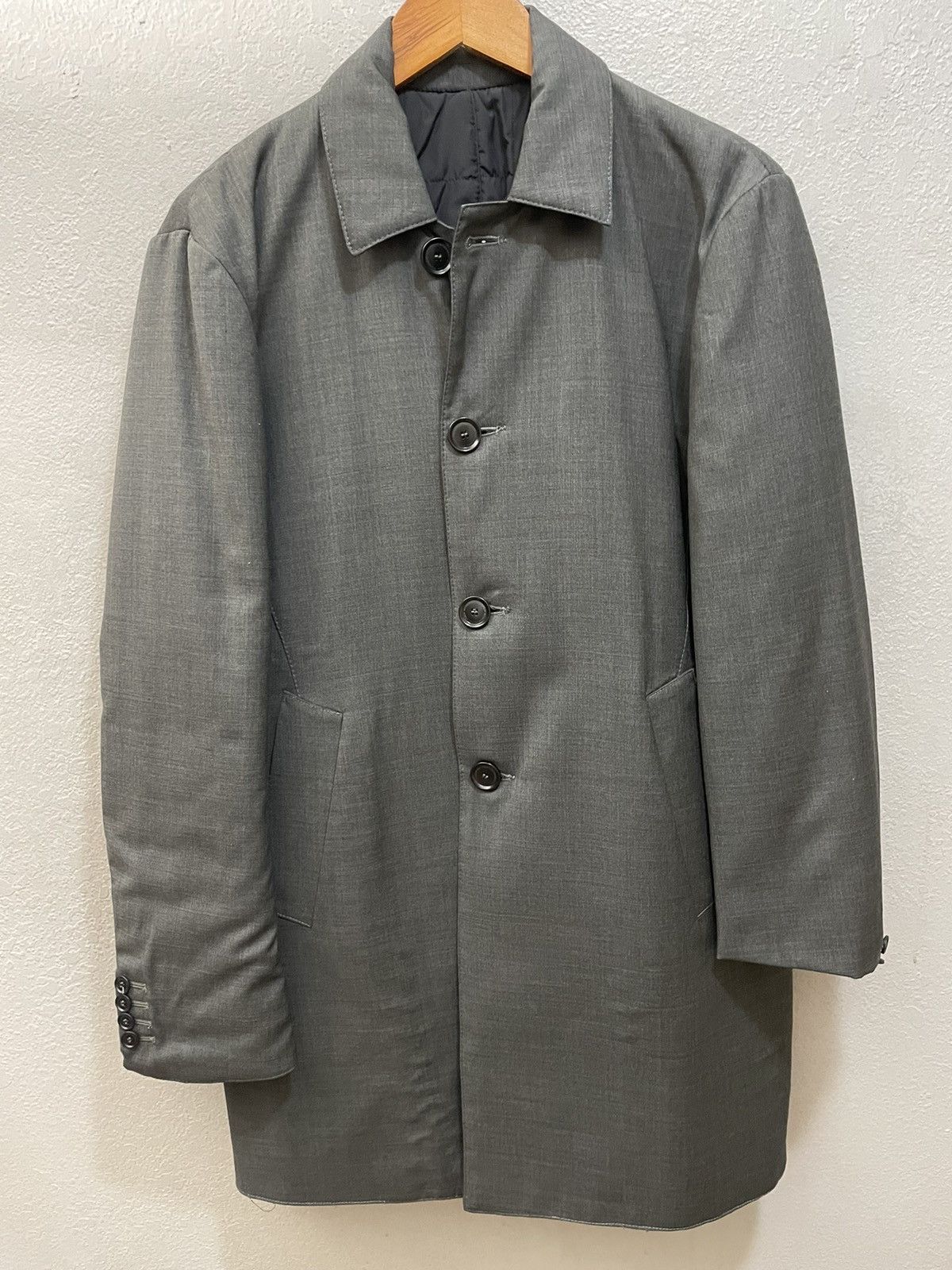 image of Daniele Alessandrini x Italian Designers Danielle Alessandri Double Sided Insulated Coat in Gray/Bl