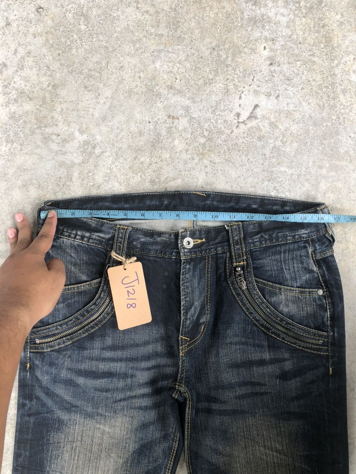 If Six Was Nine Japanese Nicole Flared Jeans Distressed Denim Size US 32 / EU 48 - 21 Thumbnail