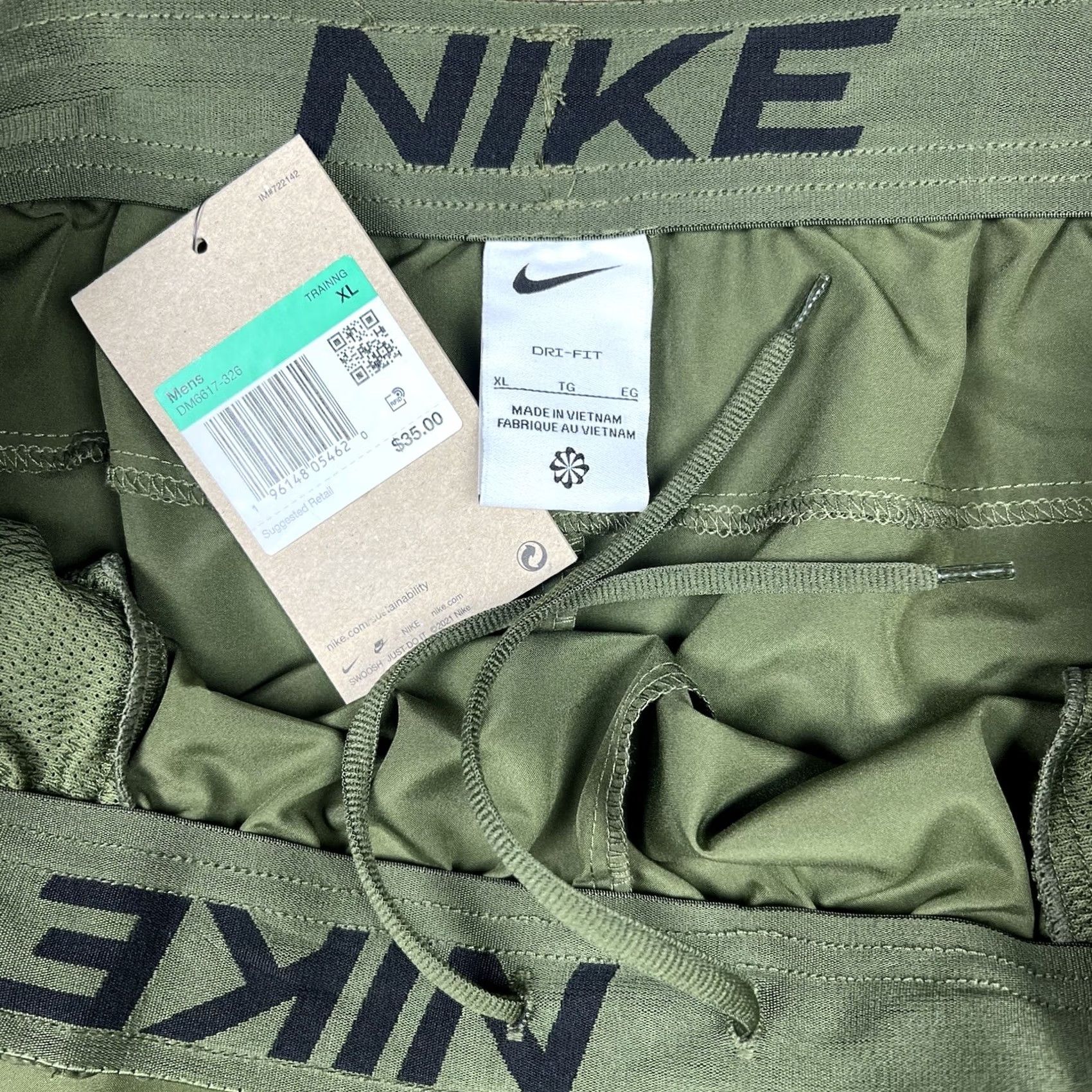 Nike Nike Dri-Fit Shorts Athletic Mens XL Pockets Swoosh Logo Green Colorblock Size US 36 / EU 52 - 2 Thumbnail