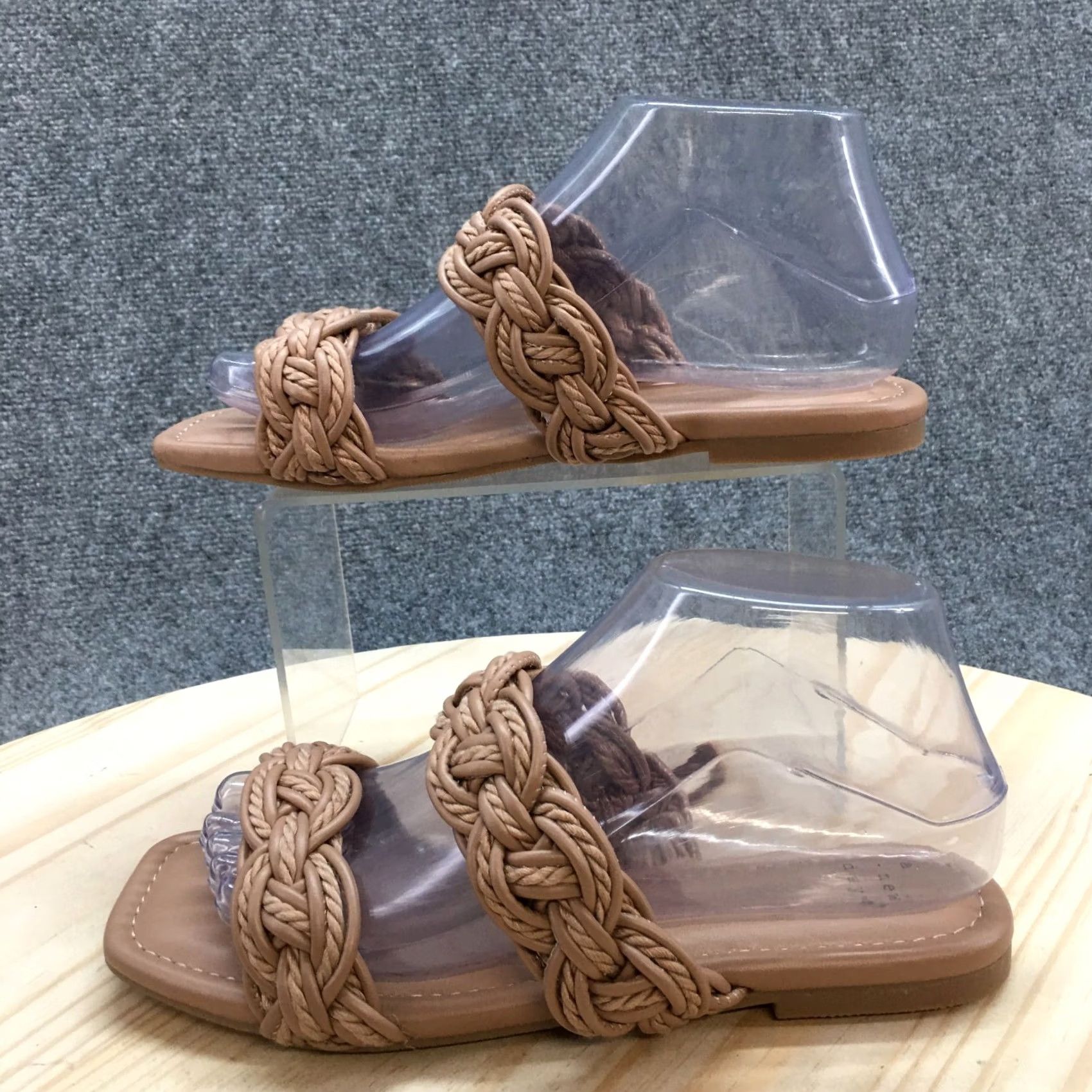Vintage A New Day Sandal Womens 6.5 Brown Sarafina Braided Slip On Casual Leather NEW Size US 7 / IT 37 - 2 Thumbnail