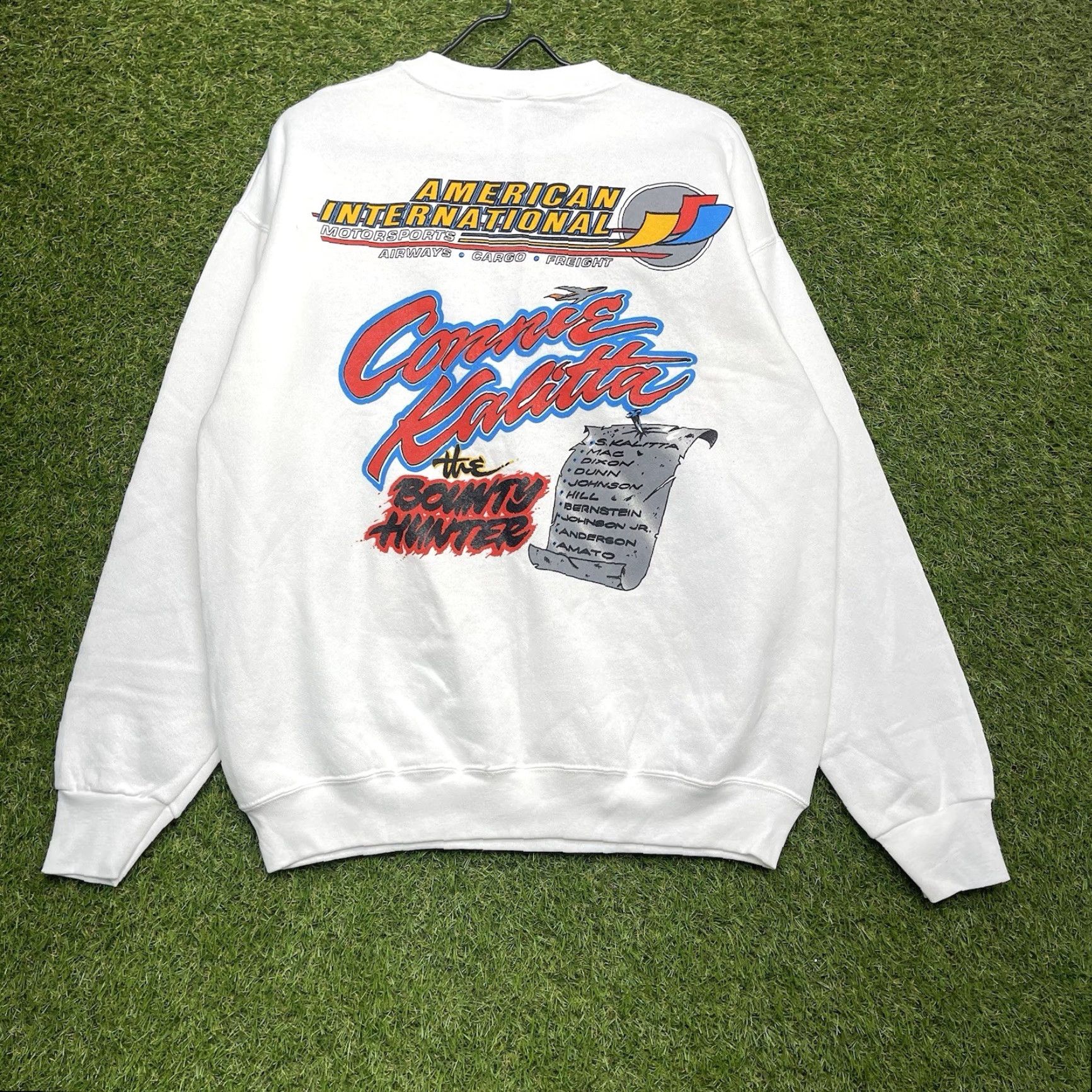 Vintage VINTAGE American National Motorsport Sweatshirt Mens L White 80s 90s Racing Pullover Shirt Mens Size US L / EU 52-54 / 3 - 6 Thumbnail