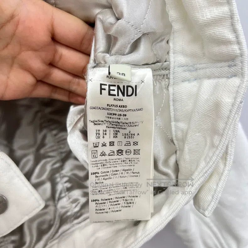 Fendi Fendi Solid Color Lapel Single-Breasted Denim Jacket Size XS / US 0-2 / IT 36-38 - 4 Thumbnail