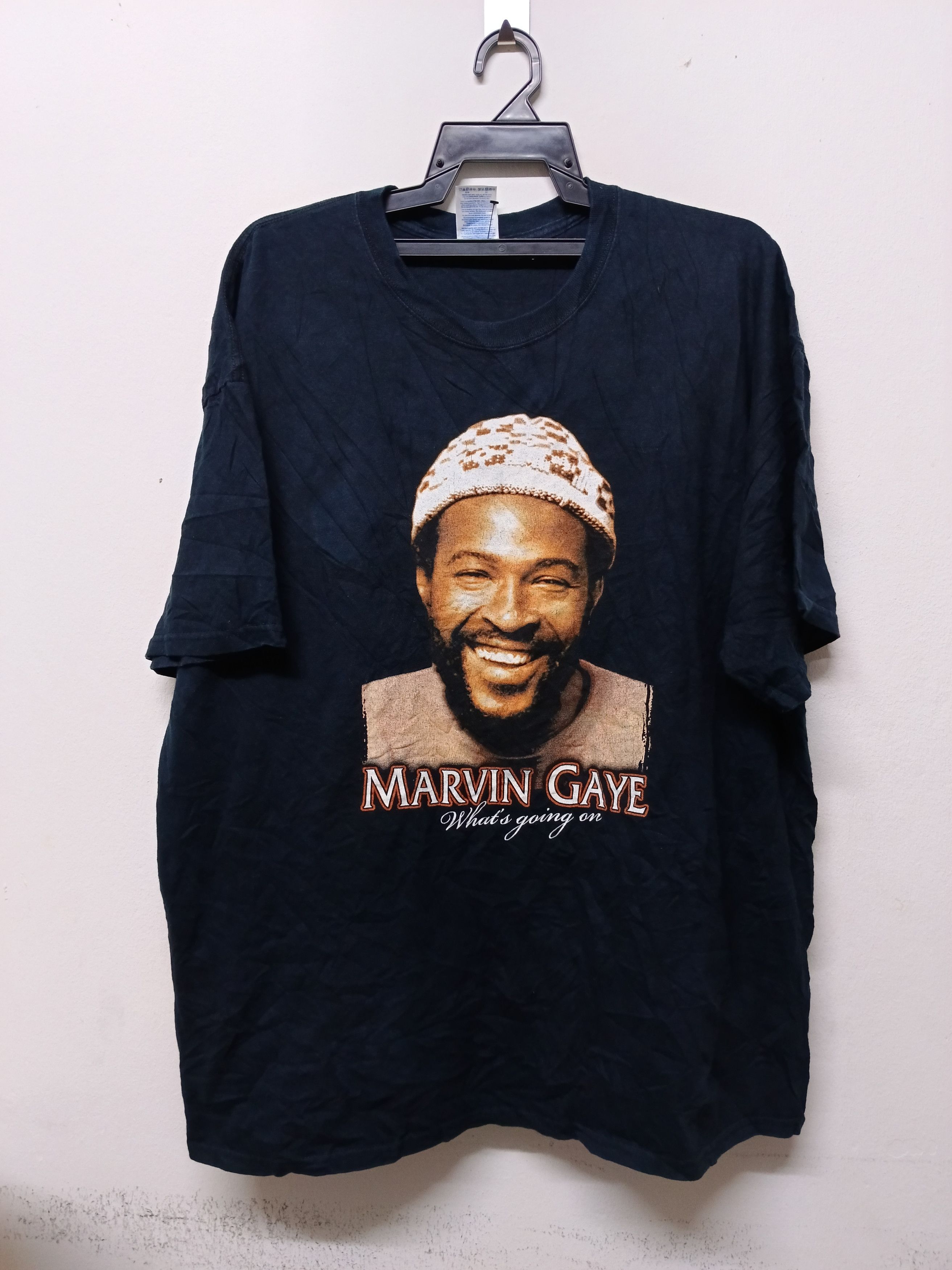 image of Vintage Marvin Gaye What's Going On Tee in Black, Men's (Size 2XL)