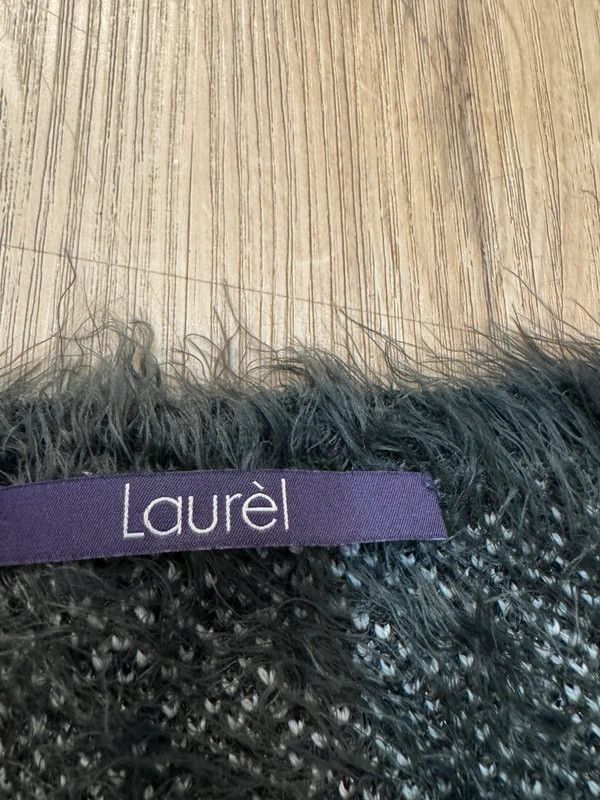 Laurel Laurel Fuzzy Knit Nylon Wool Black White L Abstract Sweater Size L / US 10 / IT 46 - 6 Thumbnail