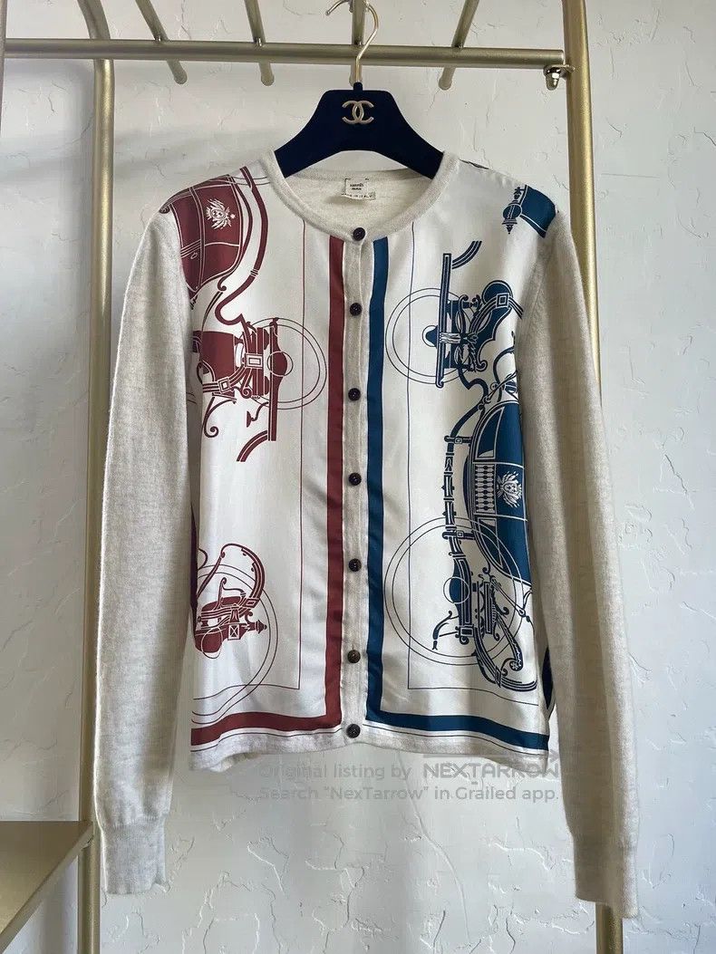 Hermes Hermes Classic cashmere and silk blend cardigan Size XXS / US 00 / IT 34 - 1 Thumbnail